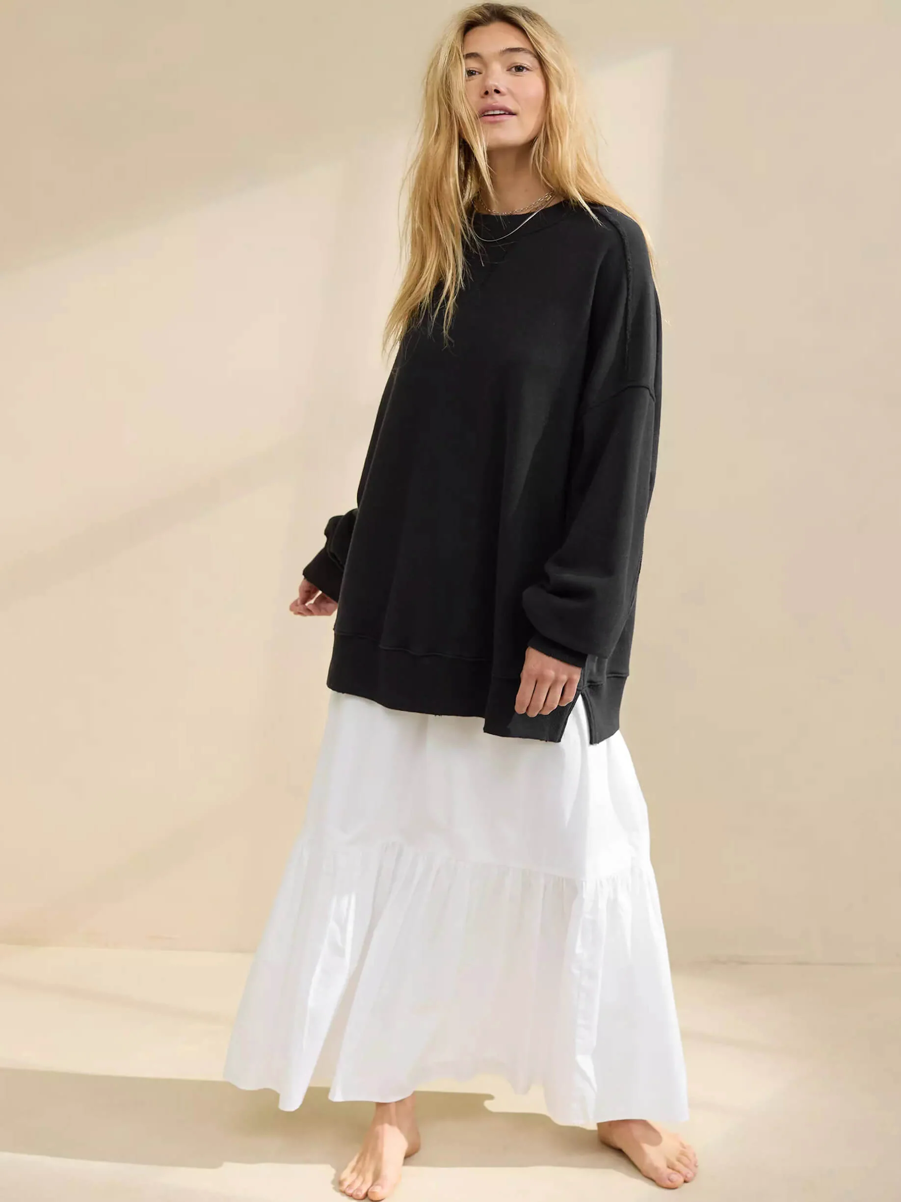 Hamptons Cotton Blend Pullover Sweater - Black - Image 2