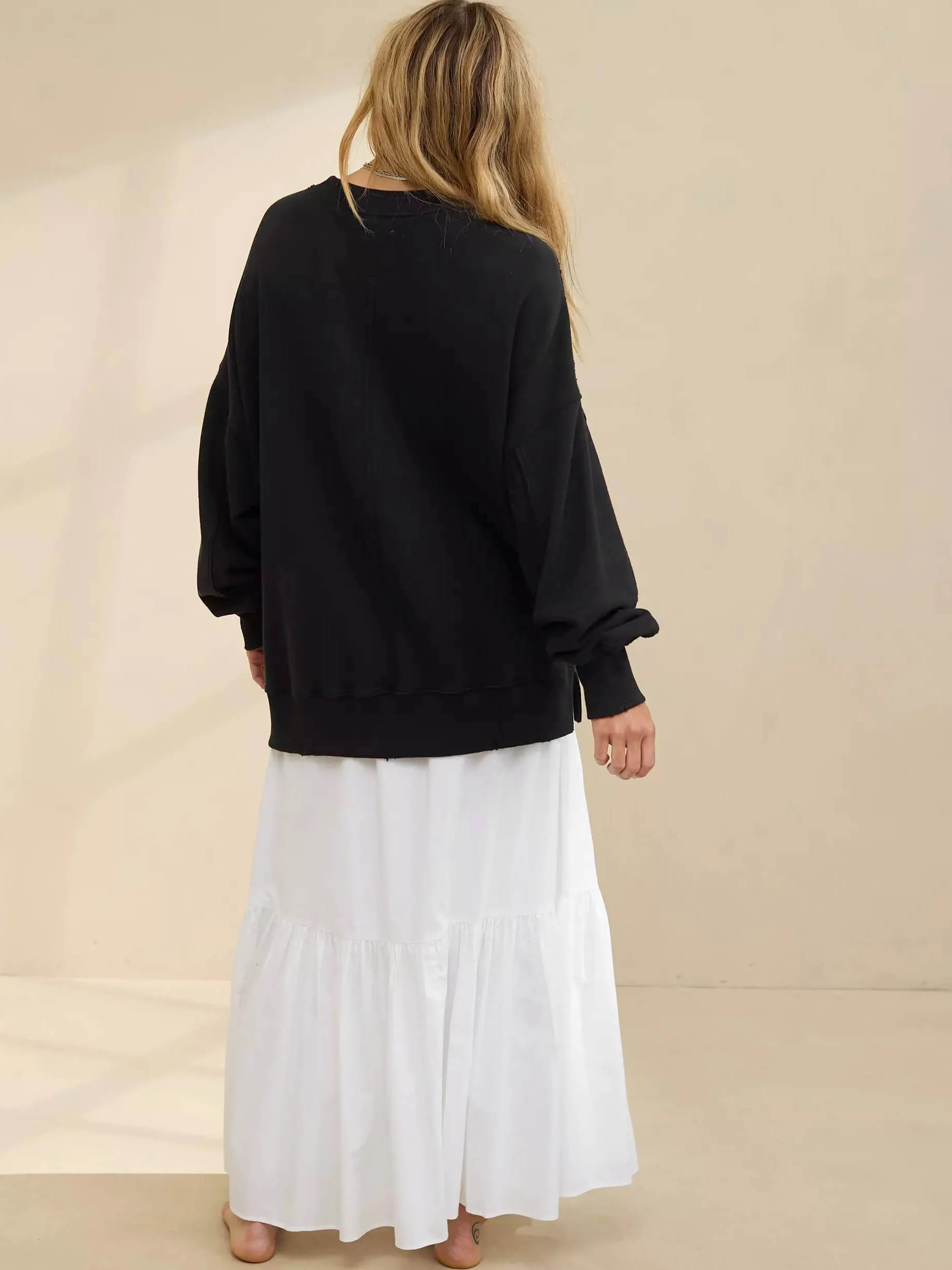 Hamptons Cotton Blend Pullover Sweater - Black - Image 3