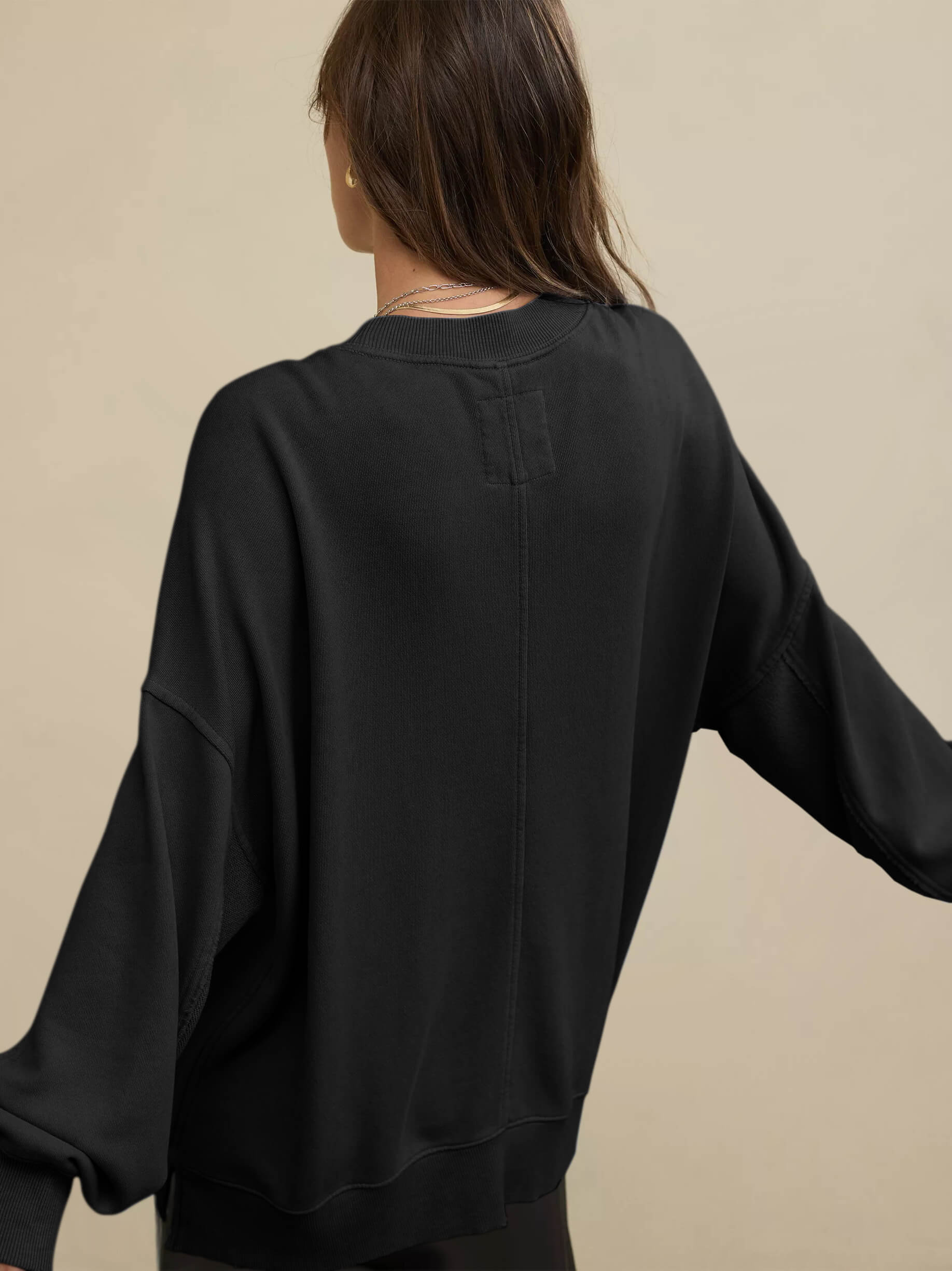Hamptons Cotton Blend Pullover Sweater - Black - Image 5