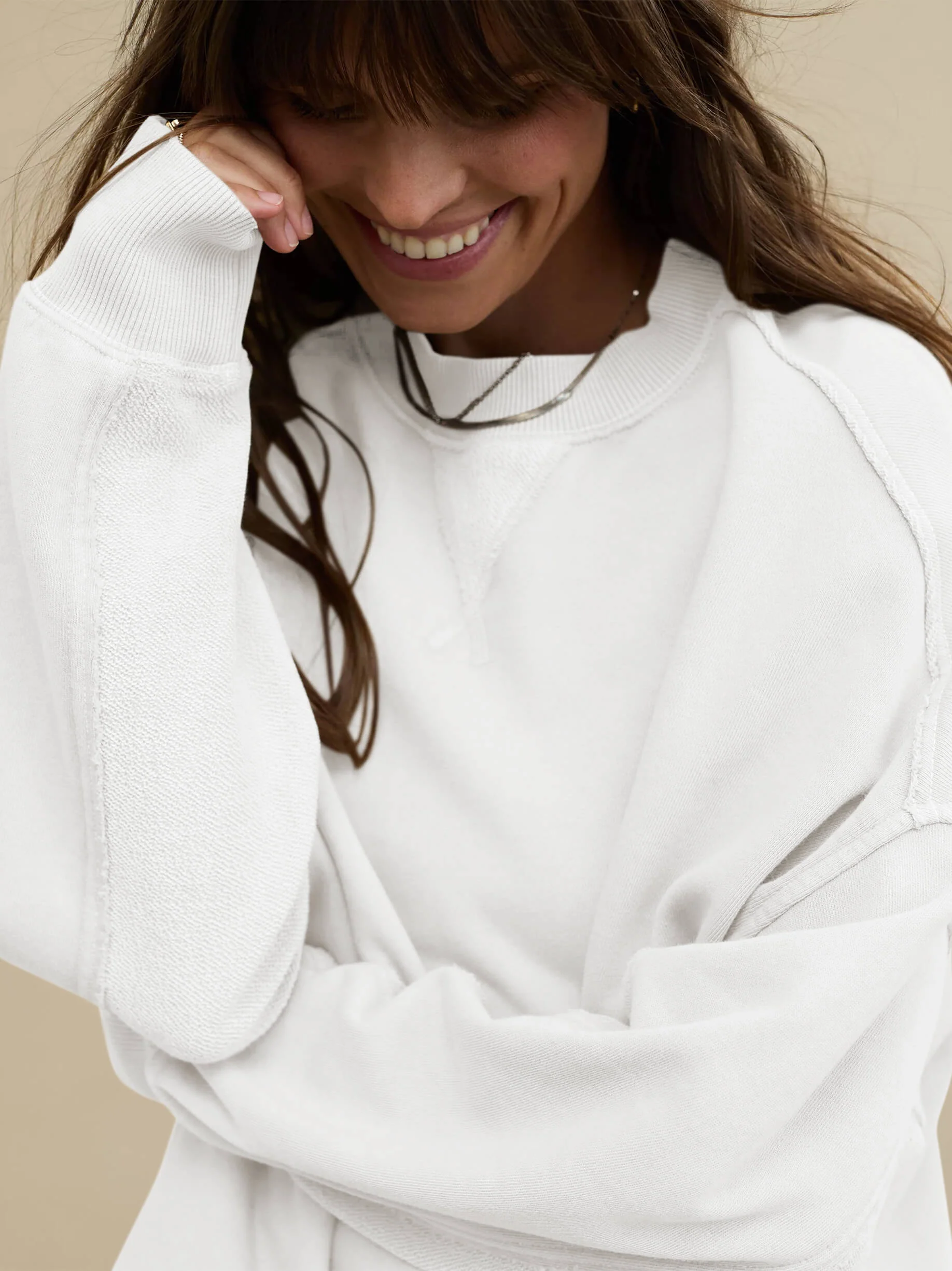 Hamptons Cotton Blend Pullover Sweater - White - Image 2
