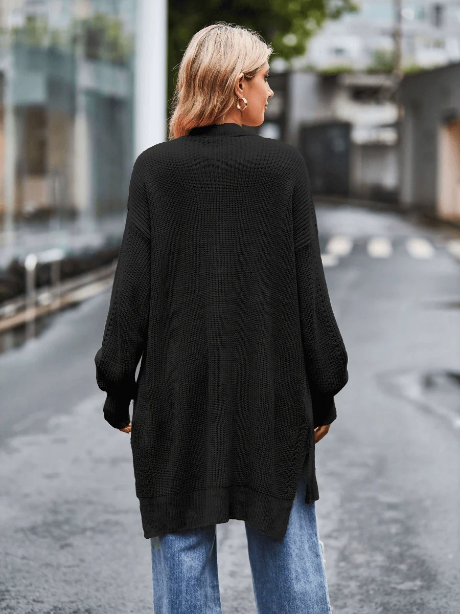 Hanson Oversized Knit Duster - Black - Image 6