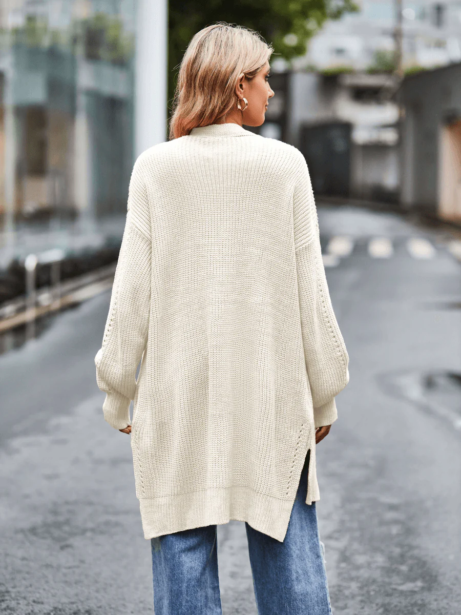 Hanson Oversized Knit Duster - Cream - Image 3