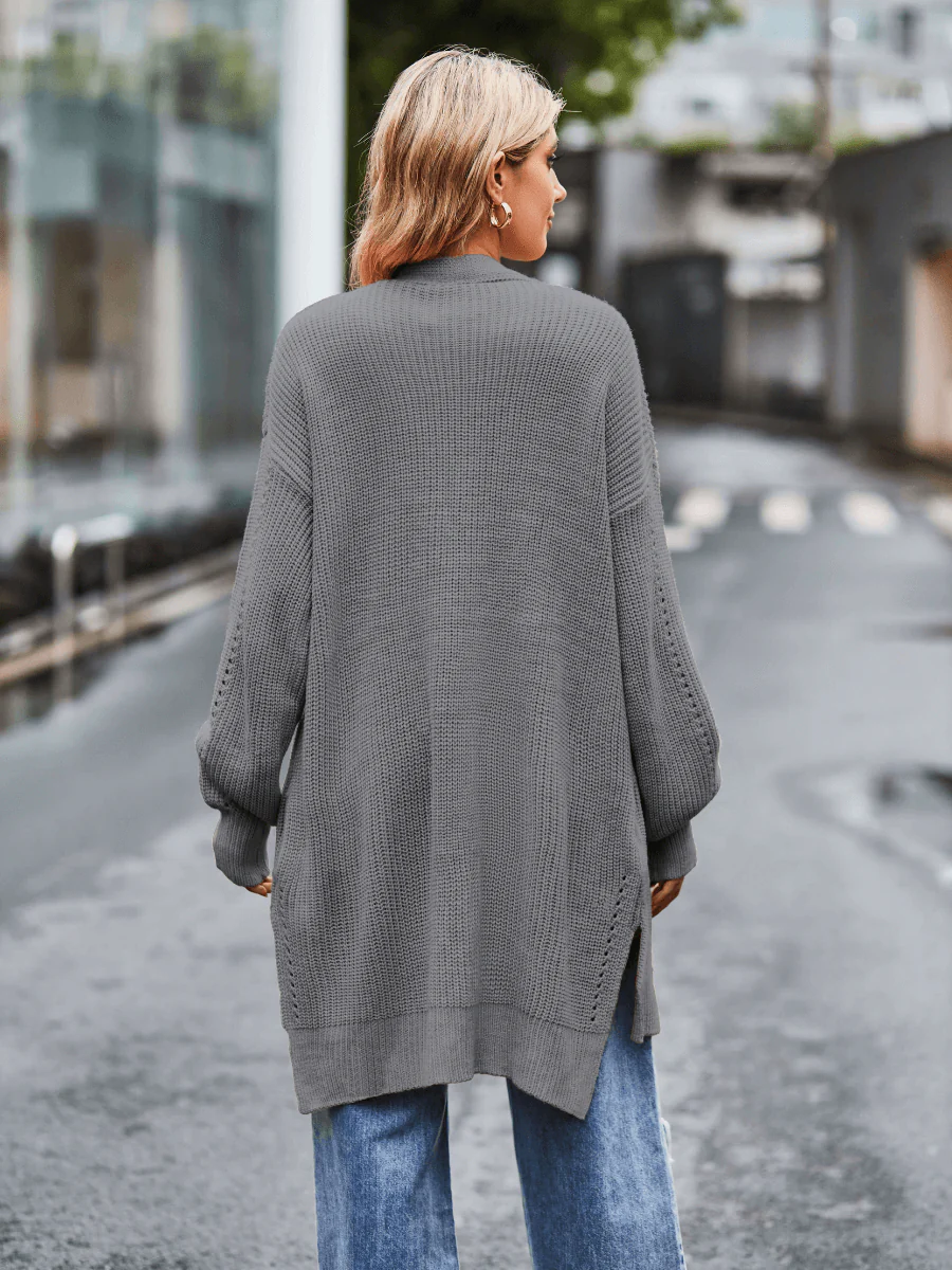 Hanson Oversized Knit Duster - Grey - Image 6