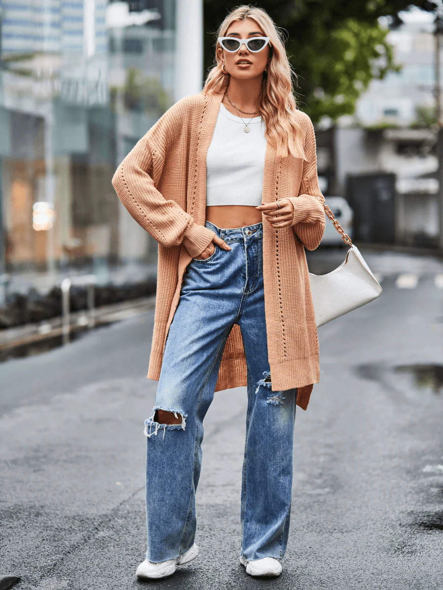 Hanson Oversized Knit Duster - Khaki - Image 2