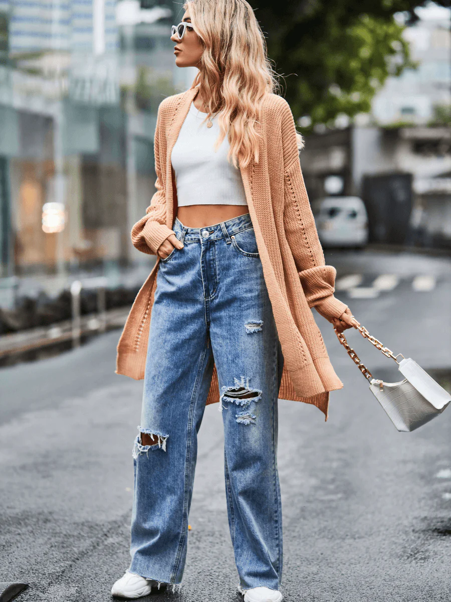 Hanson Oversized Knit Duster - Khaki - Image 4