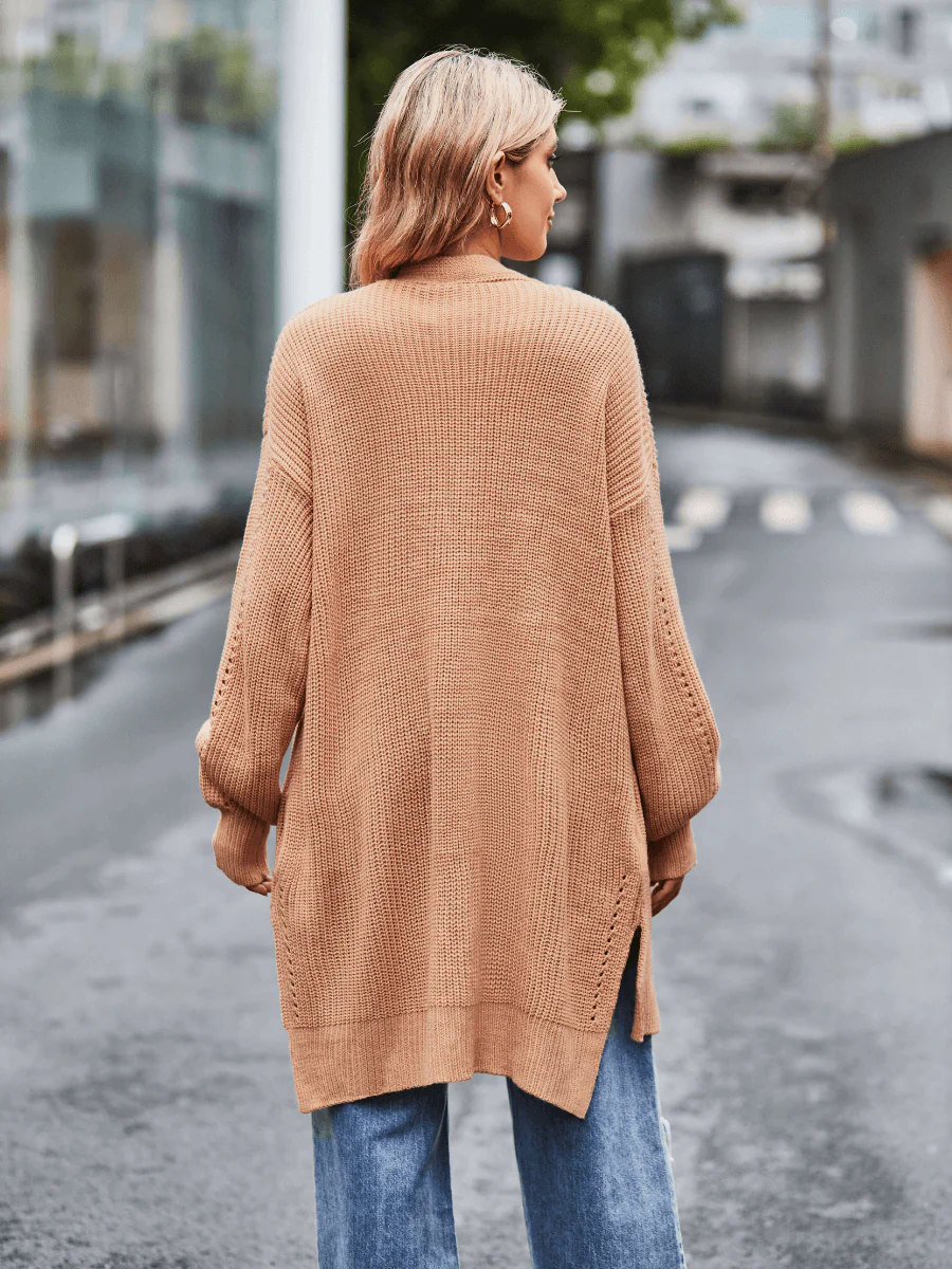 Hanson Oversized Knit Duster - Khaki - Image 6