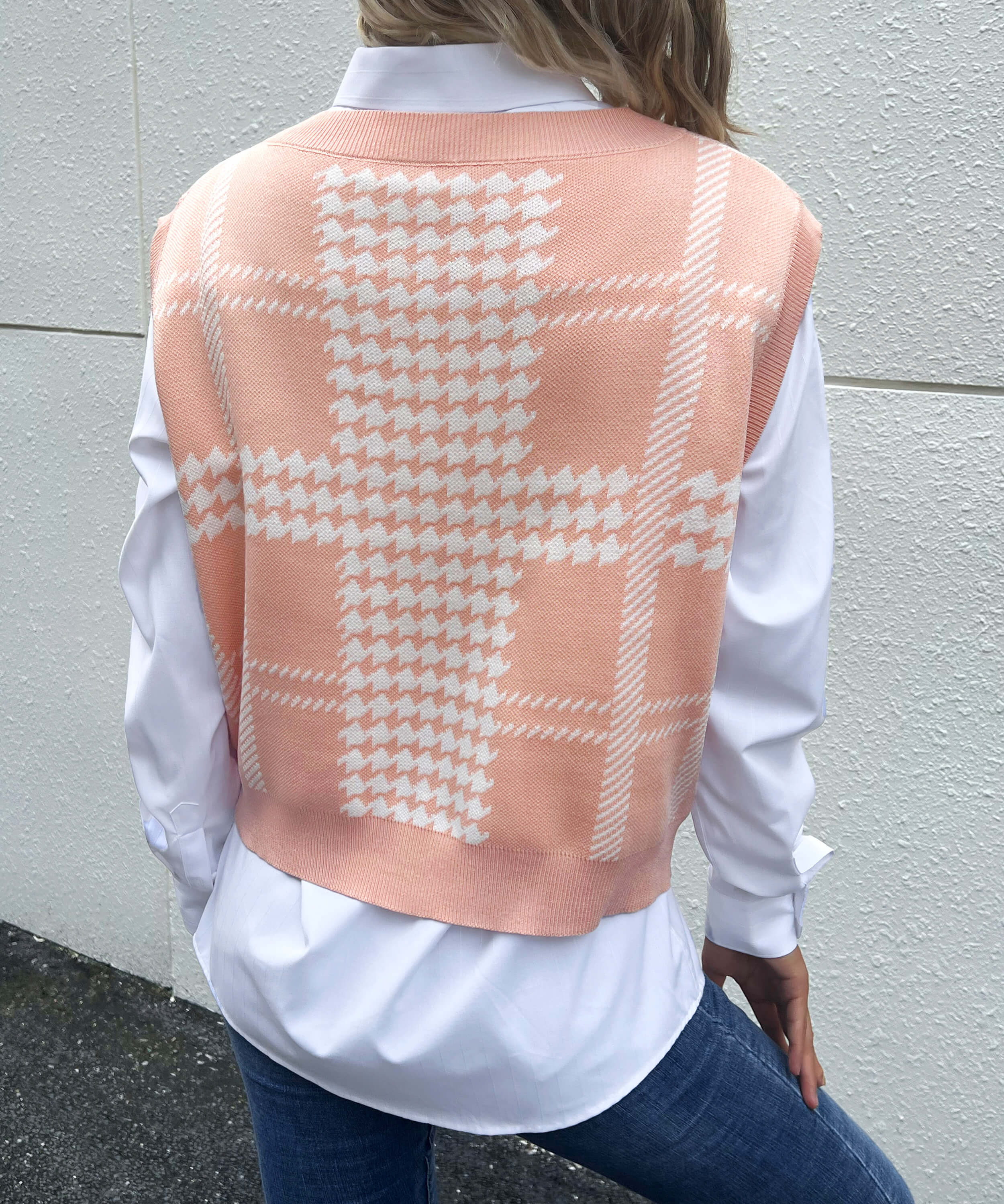Harvard Knit Sweater Vest - Pink - Image 3