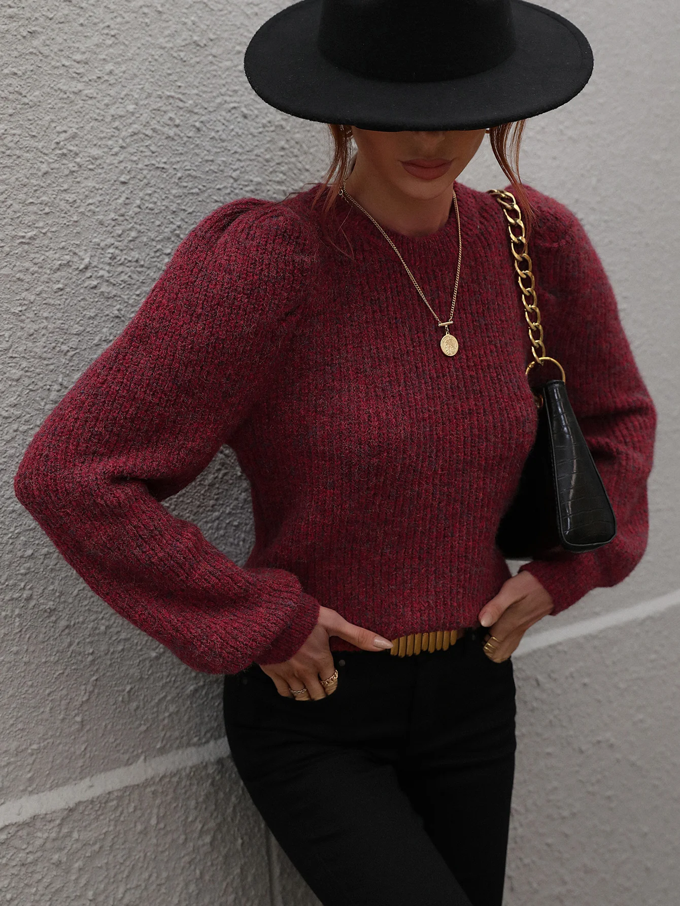 HARVIE KNIT TOP - MULBERRY - Image 4