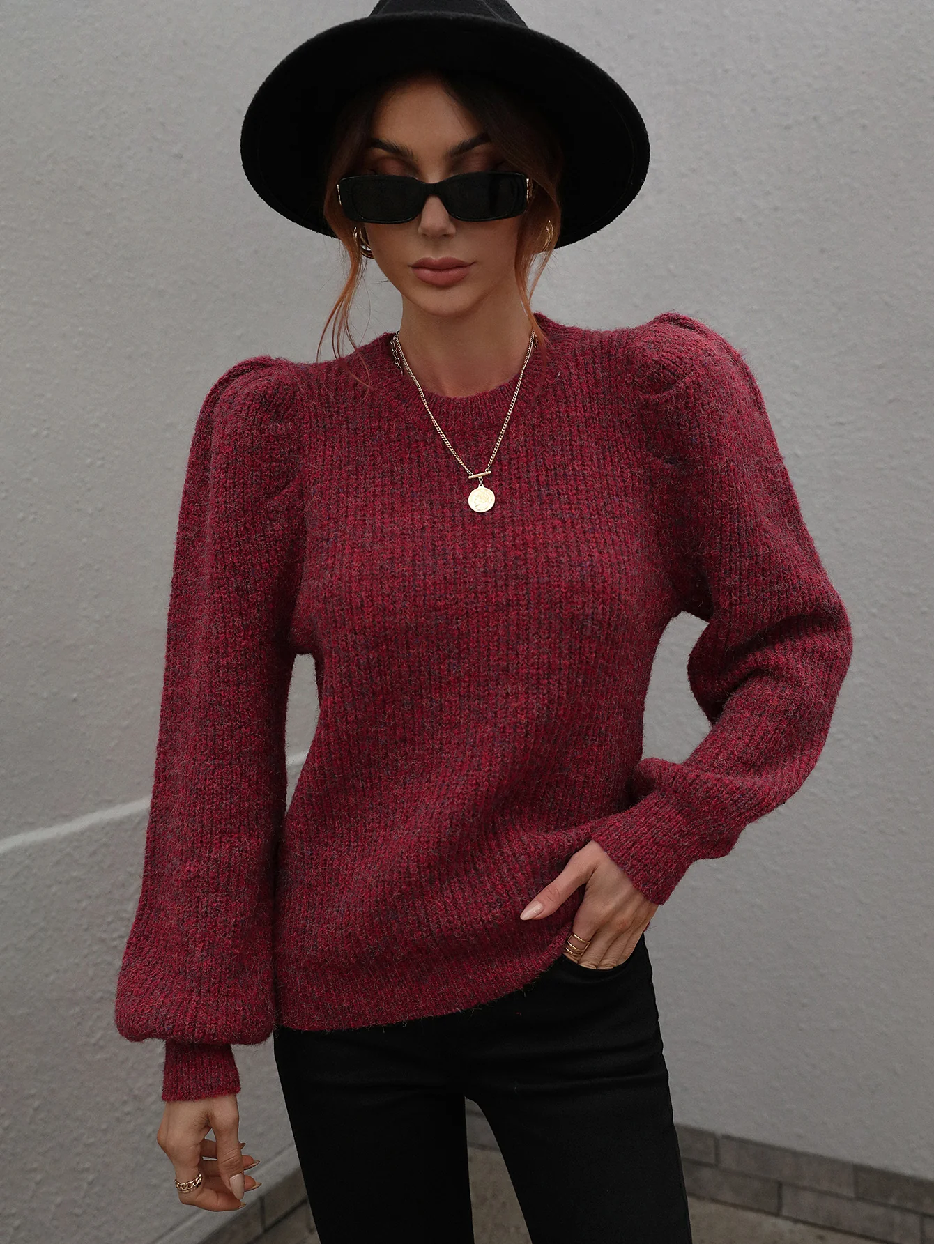 HARVIE KNIT TOP - MULBERRY - Image 6