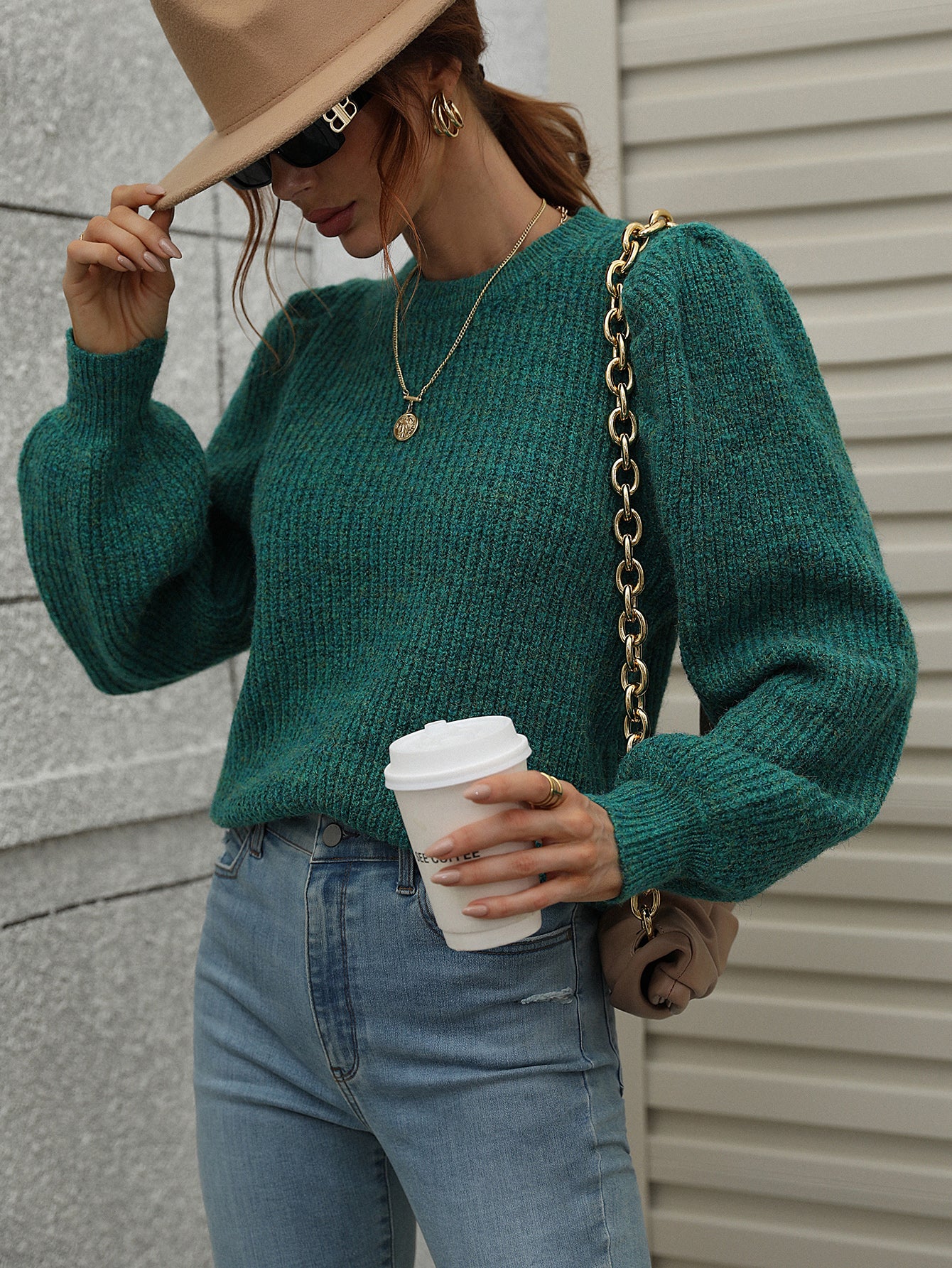 HARVIE KNIT TOP - RACING GREEN - Image 4