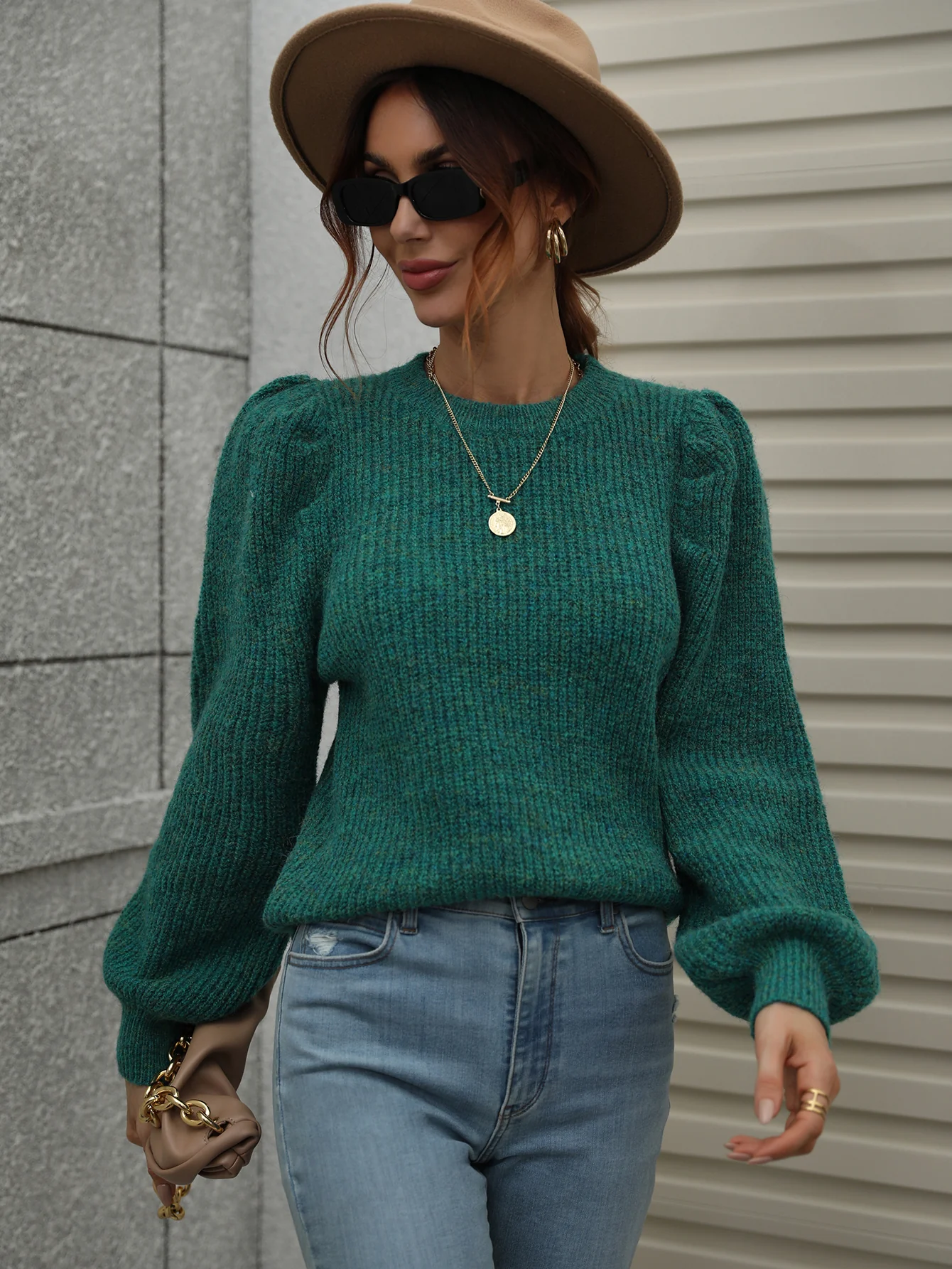 HARVIE KNIT TOP - RACING GREEN - Image 5