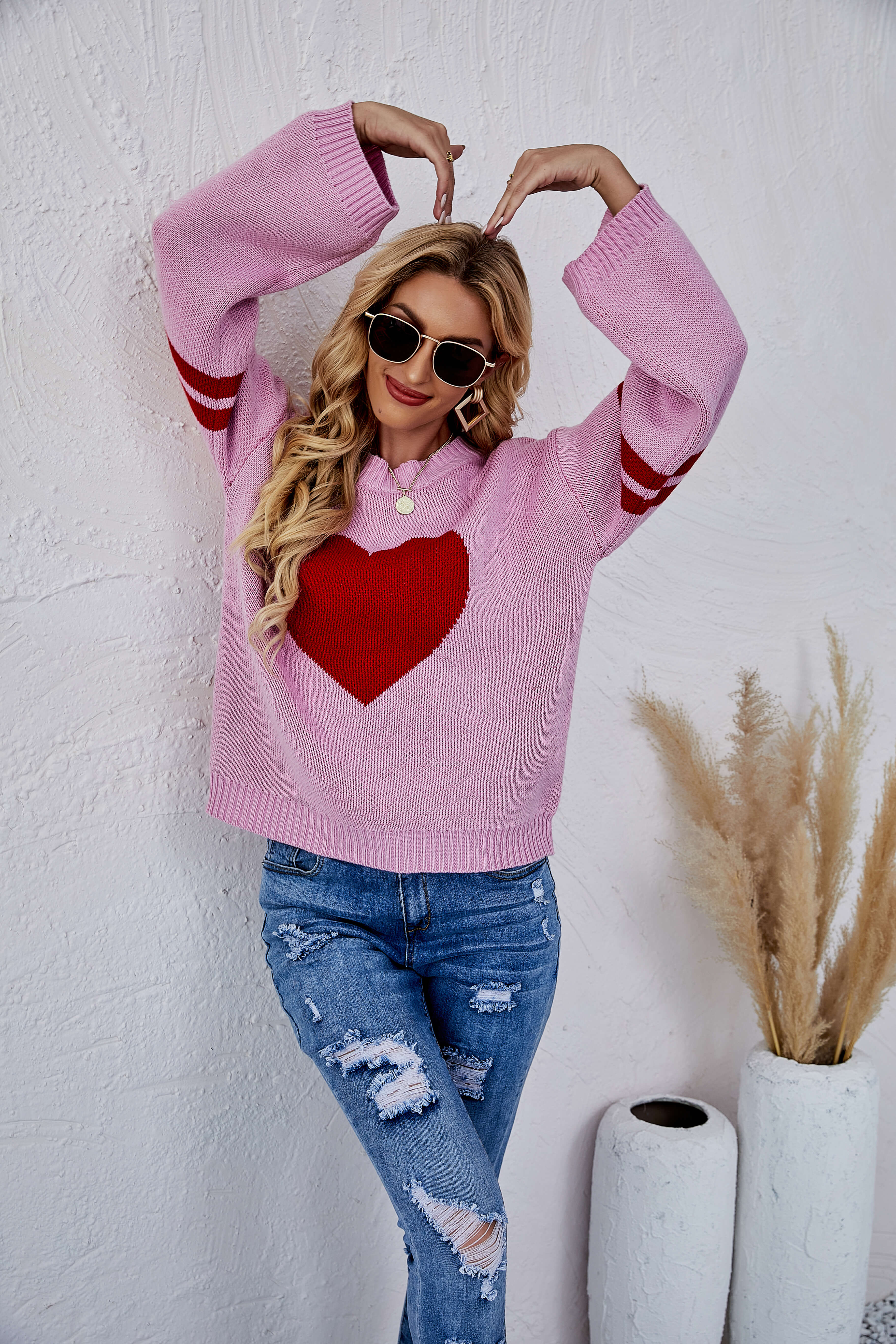 Heart To Heart Pullover Knit Sweater - Image 3
