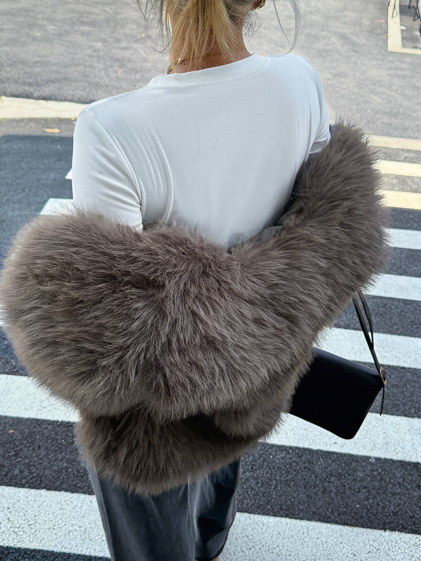 Helios Lined Faux Fur Coat - grey - Image 6