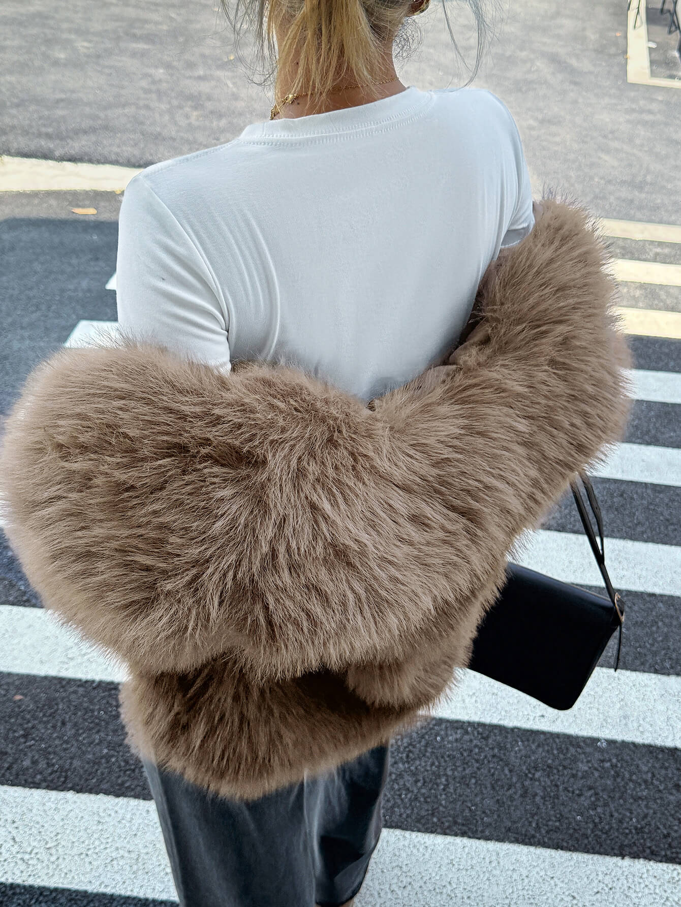 Helios Lined Faux Fur Coat - khaki - Image 5