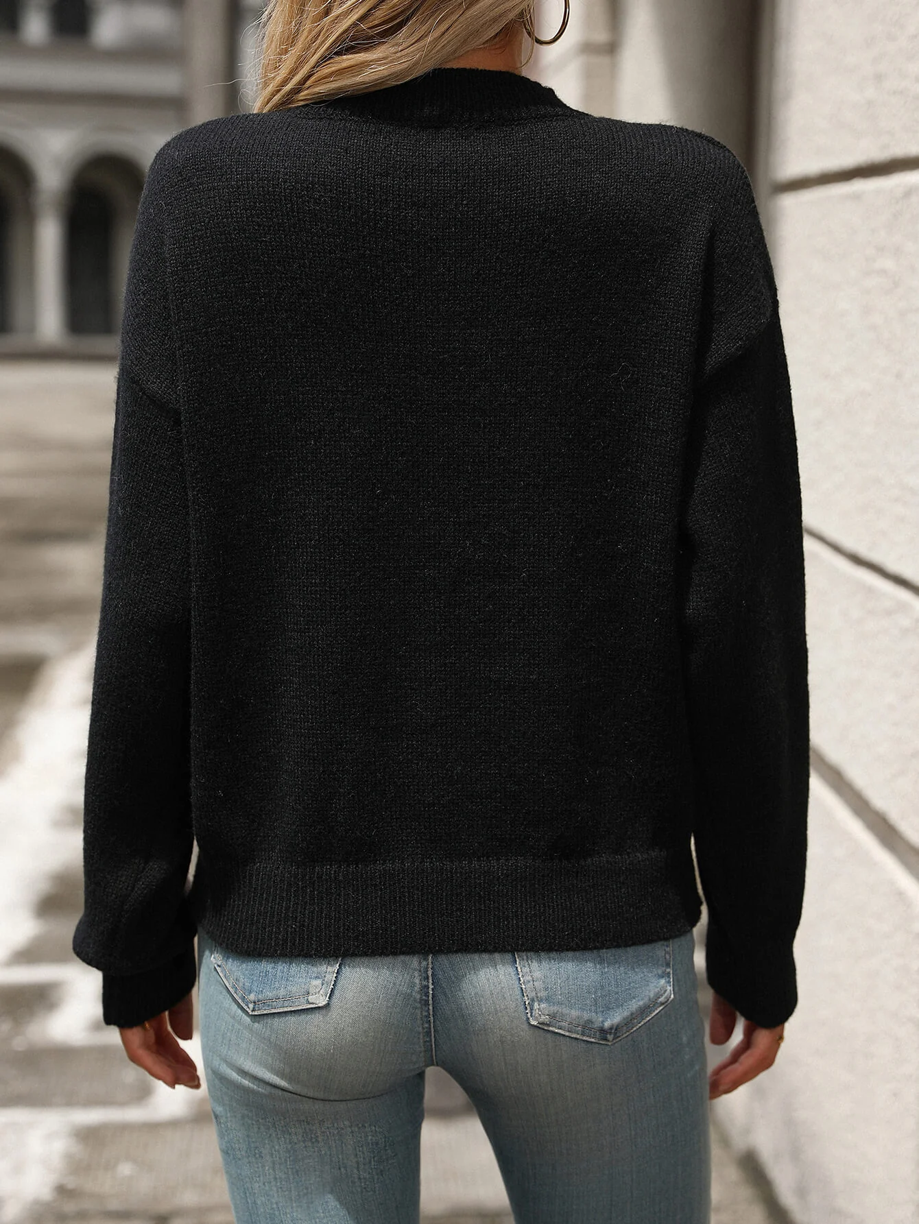 Holding My Heart Pullover Sweater - Black - Image 6