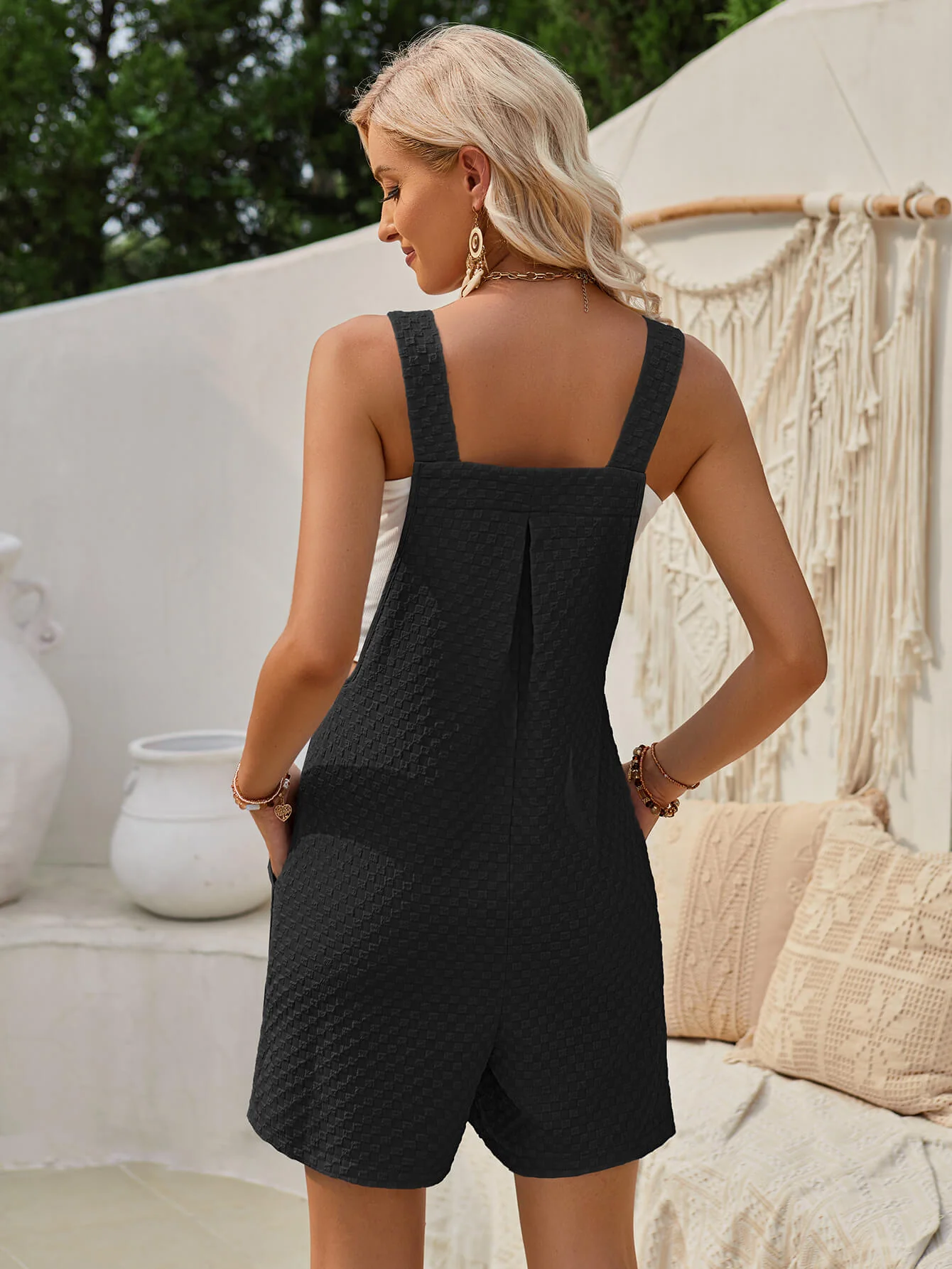 Hollandia Pocketed Overall Shorts - Black - Image 3