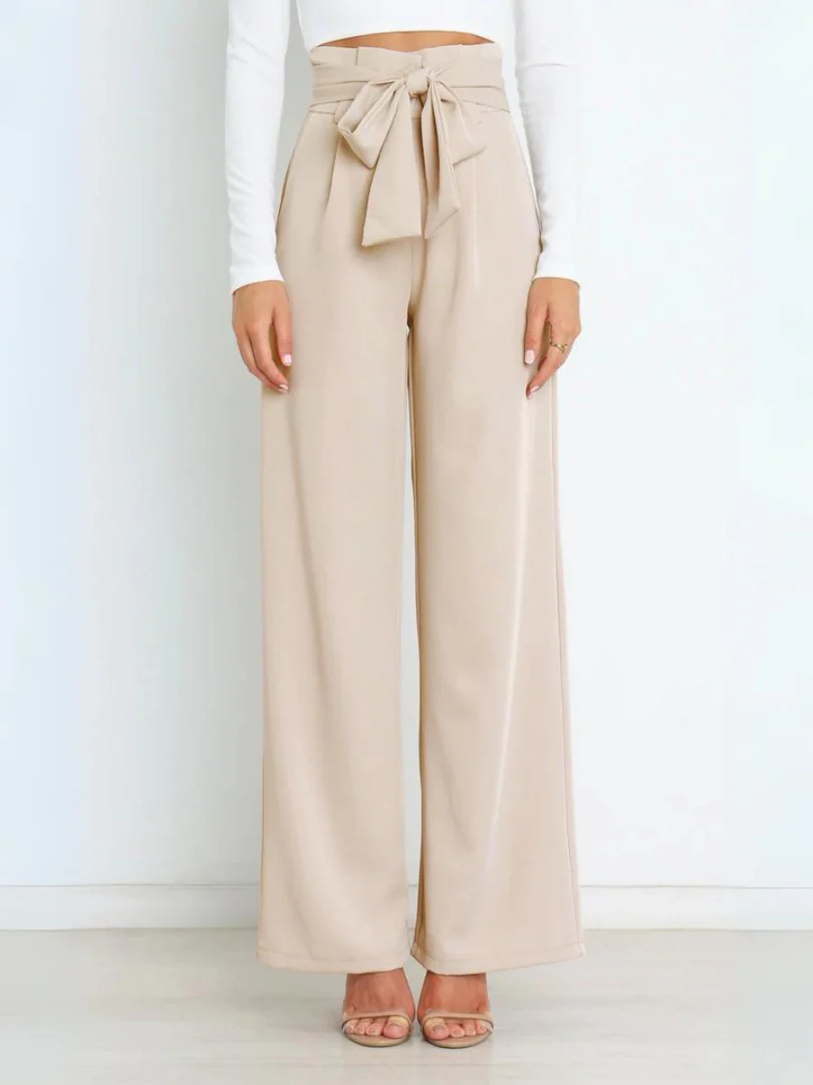 Iconic High Rise Pocketed Trouser Pants - Apricot - Image 6
