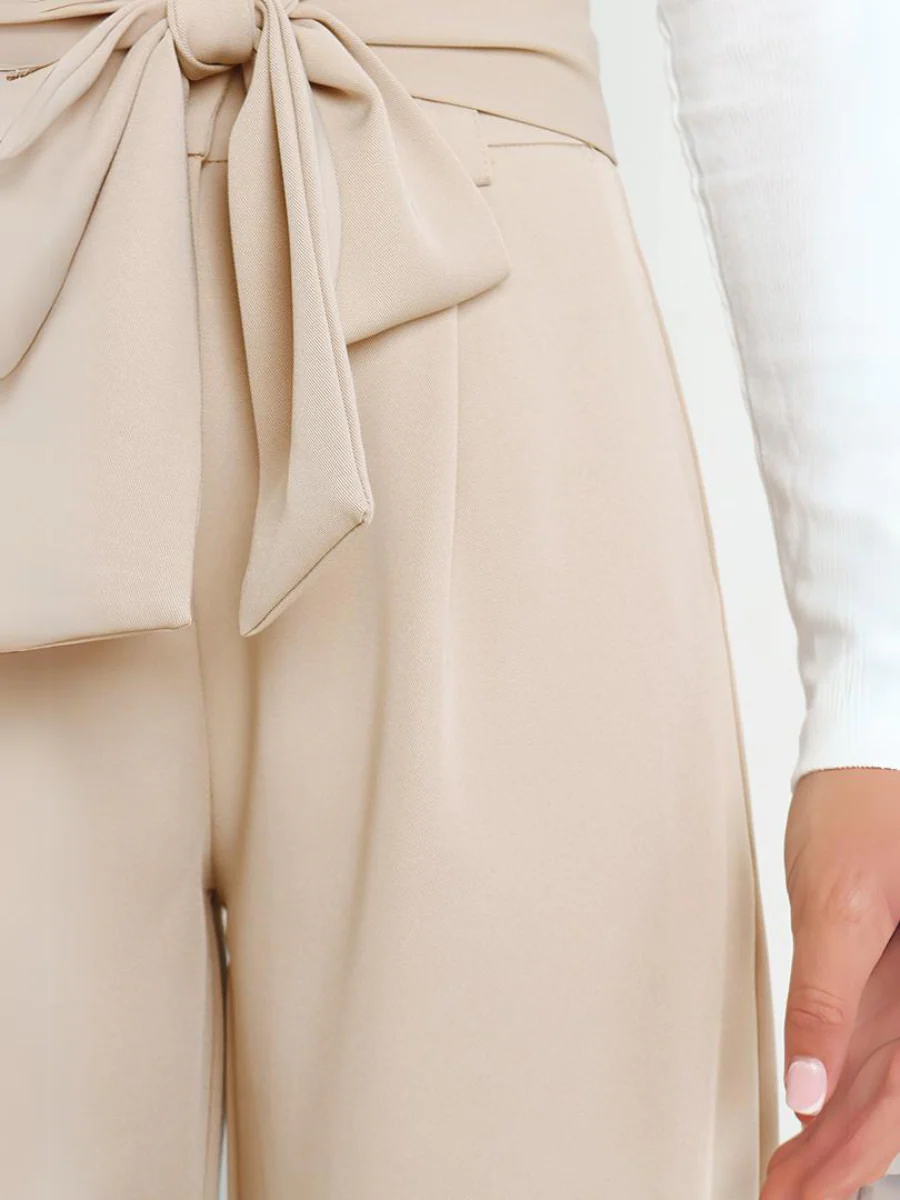 Iconic High Rise Pocketed Trouser Pants - Apricot - Image 7