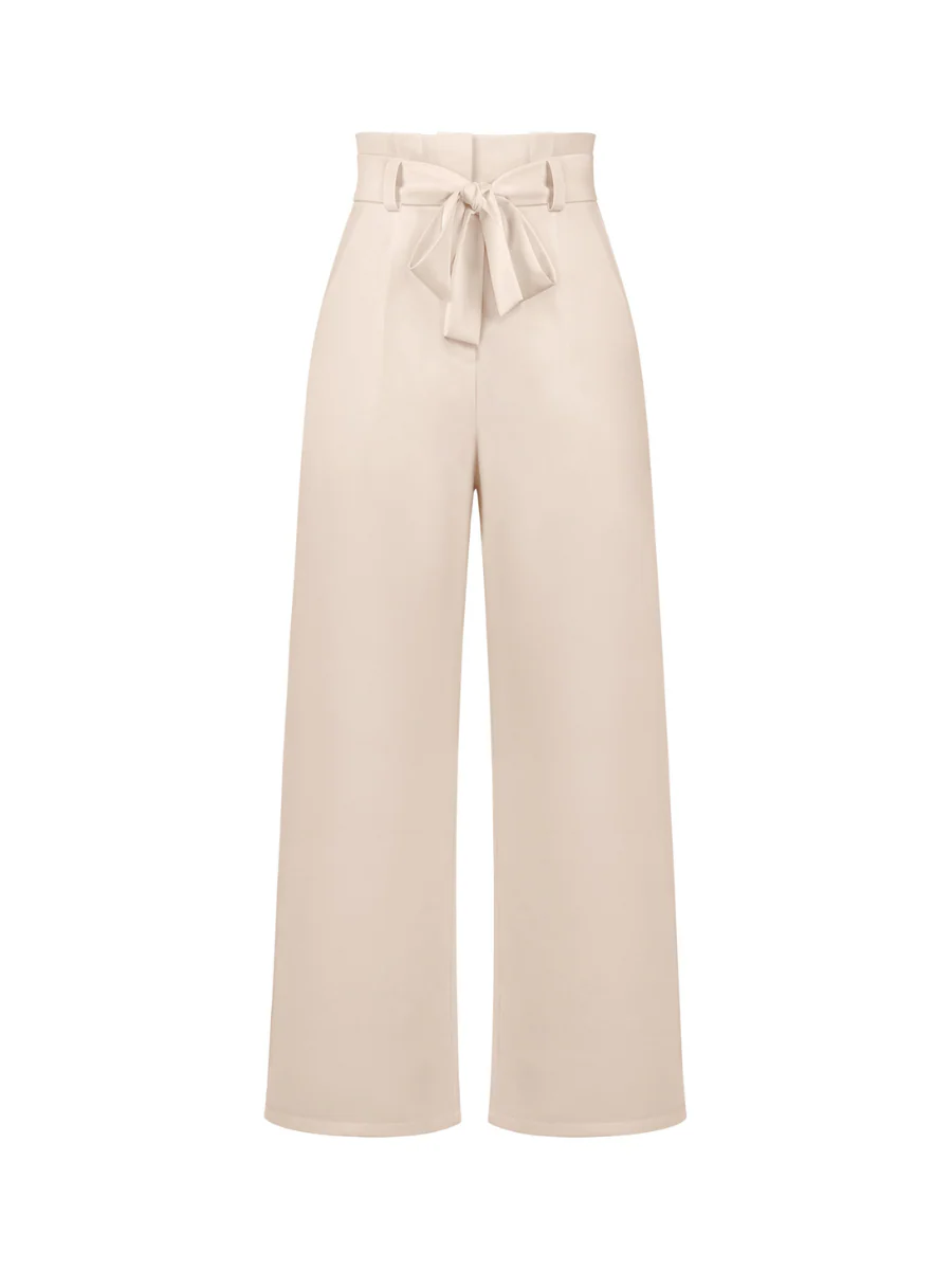 Iconic High Rise Pocketed Trouser Pants - Apricot - Image 8