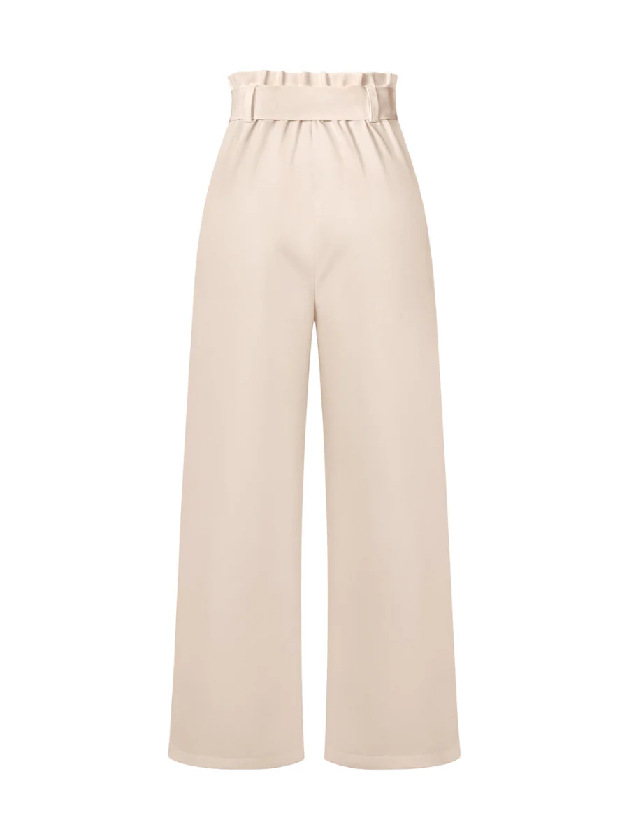 Iconic High Rise Pocketed Trouser Pants - Apricot - Image 9