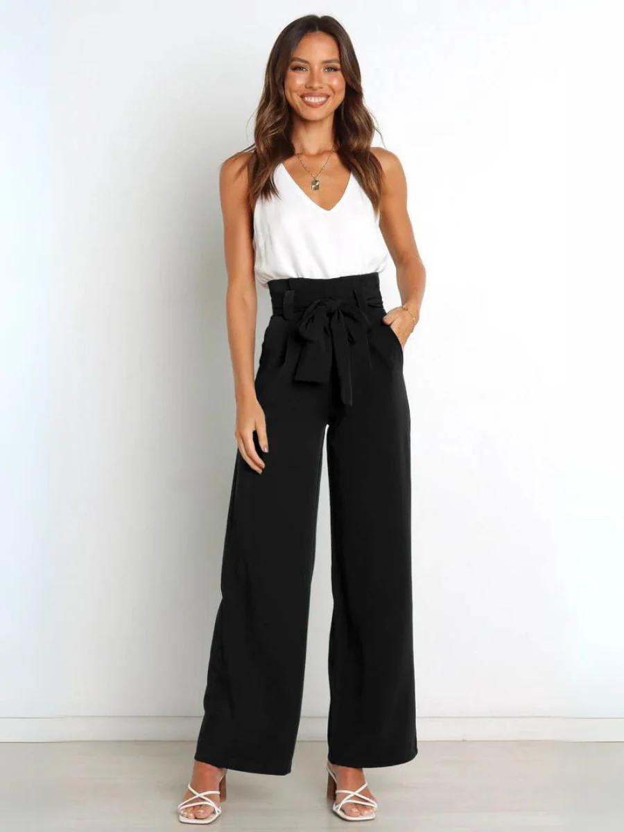 Iconic High Rise Pocketed Trouser Pants - Black - Image 2