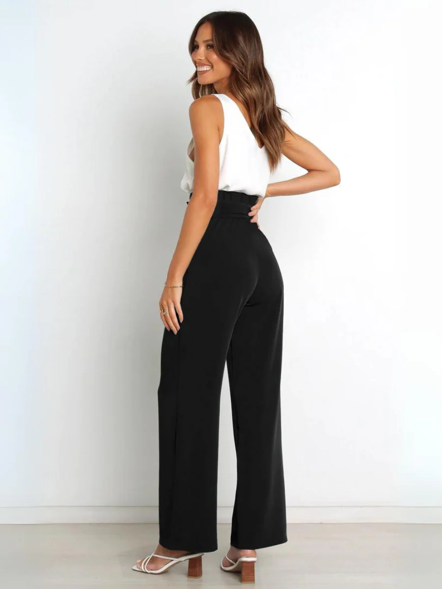 Iconic High Rise Pocketed Trouser Pants - Black - Image 5