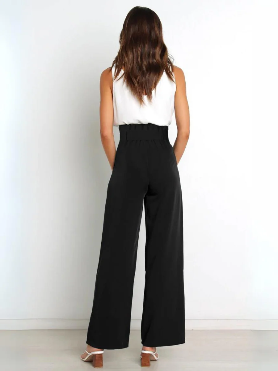 Iconic High Rise Pocketed Trouser Pants - Black - Image 6