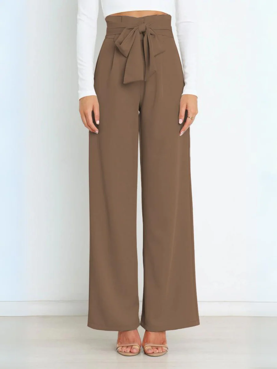 Iconic High Rise Pocketed Trouser Pants - Khaki - Image 2