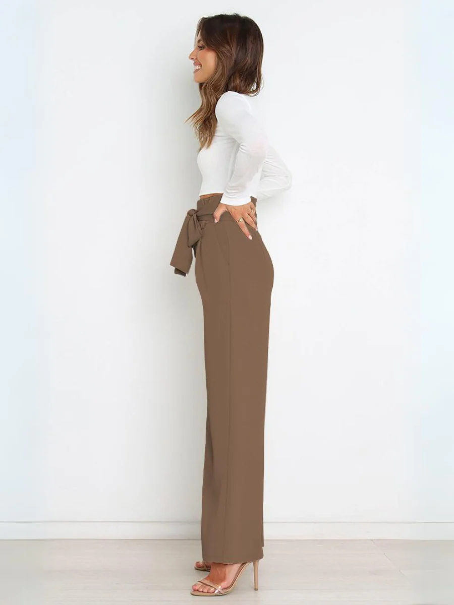 Iconic High Rise Pocketed Trouser Pants - Khaki - Image 4