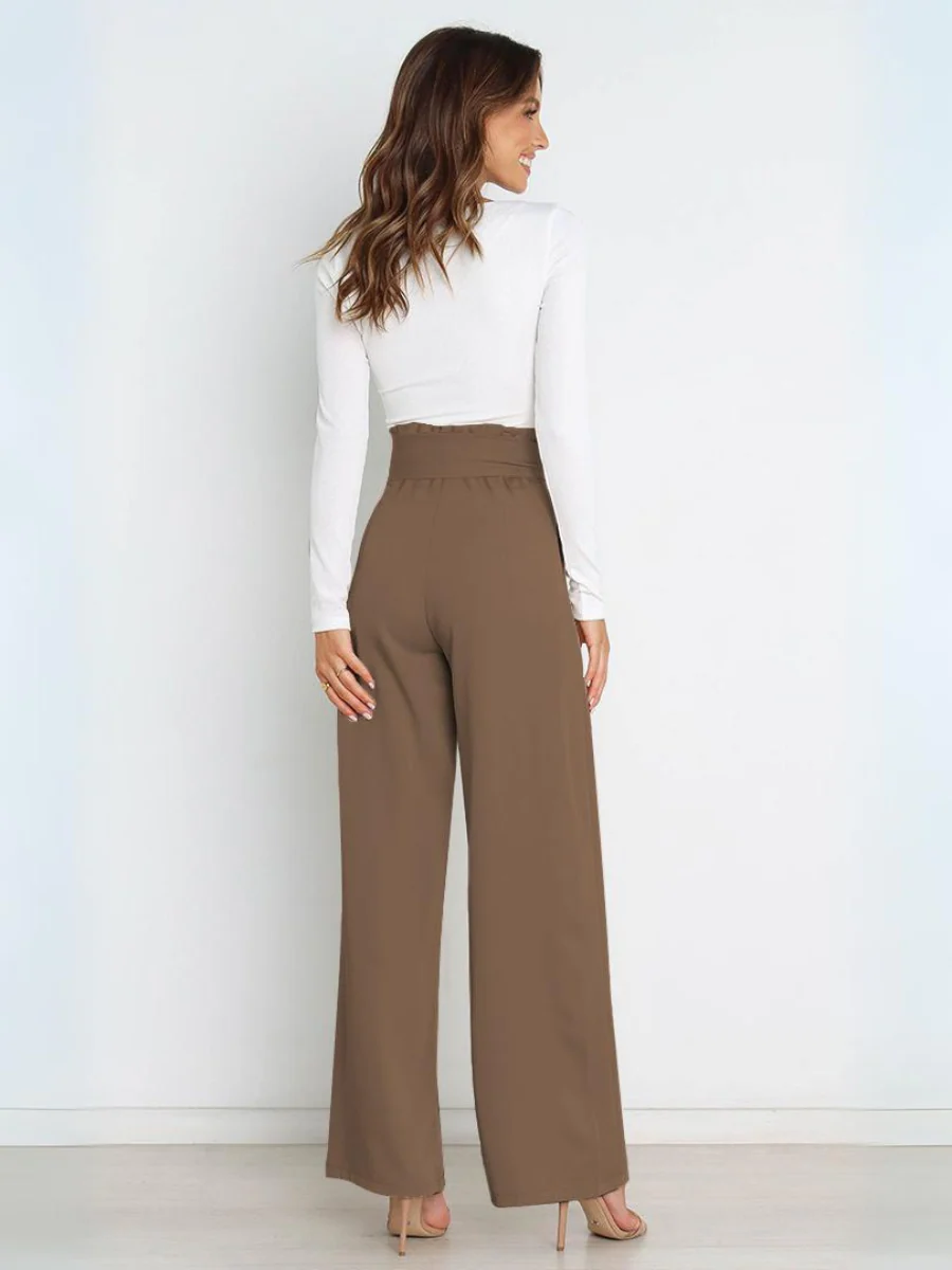 Iconic High Rise Pocketed Trouser Pants - Khaki - Image 5