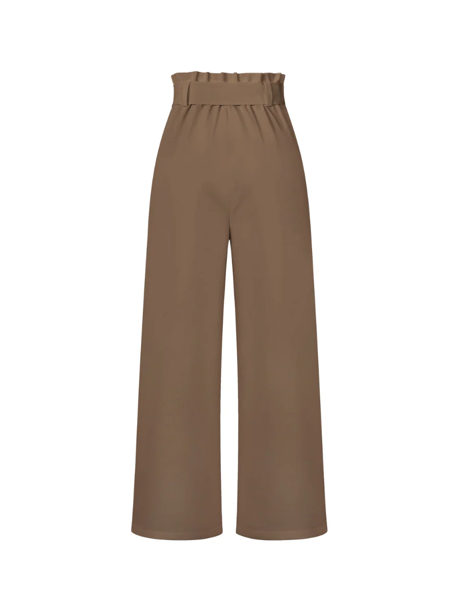 Iconic High Rise Pocketed Trouser Pants - Khaki - Image 9