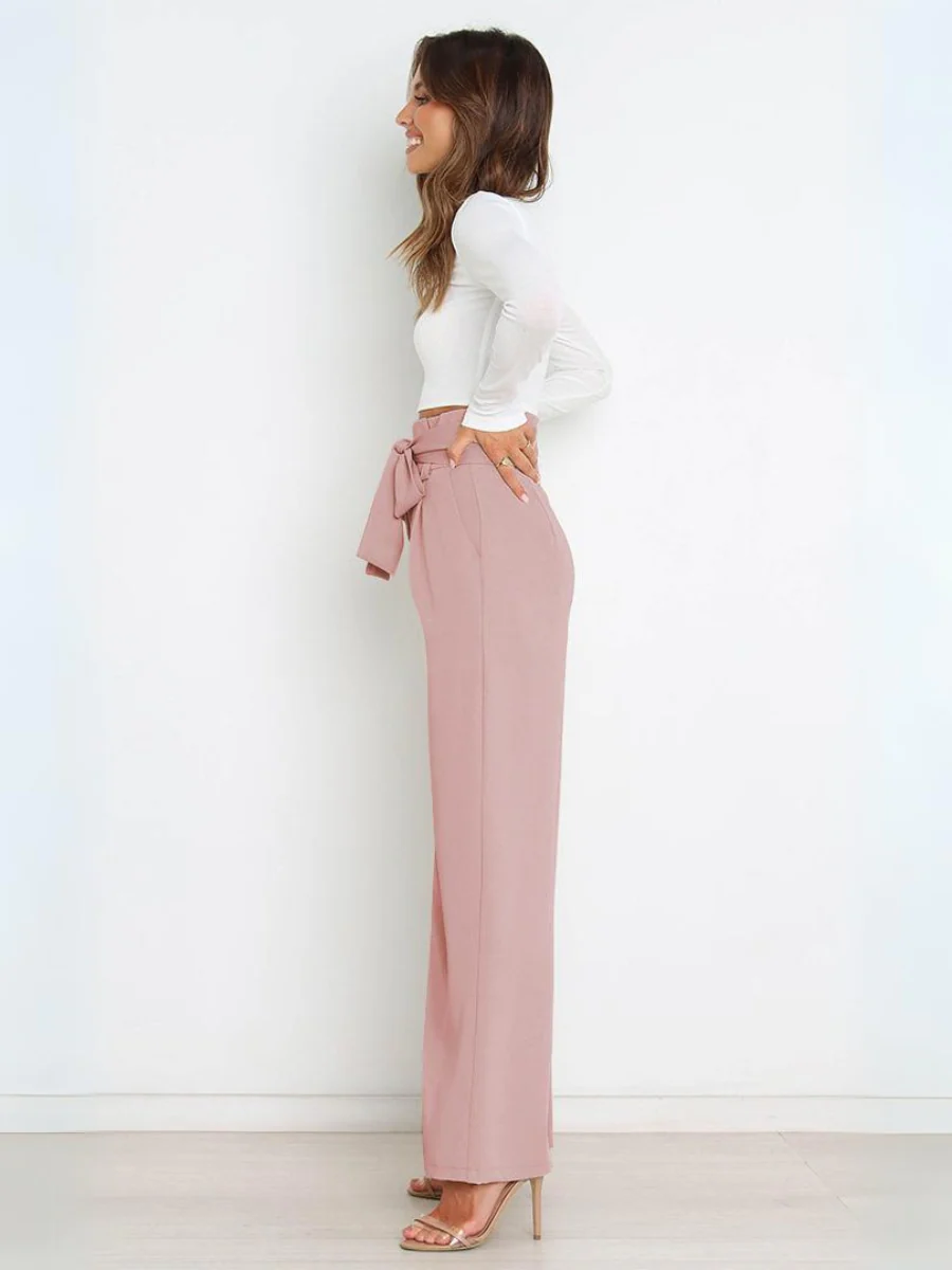 Iconic High Rise Pocketed Trouser Pants - Pink - Image 4