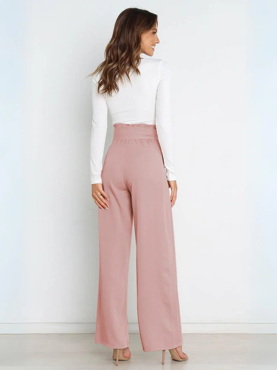 Iconic High Rise Pocketed Trouser Pants - Pink - Image 6