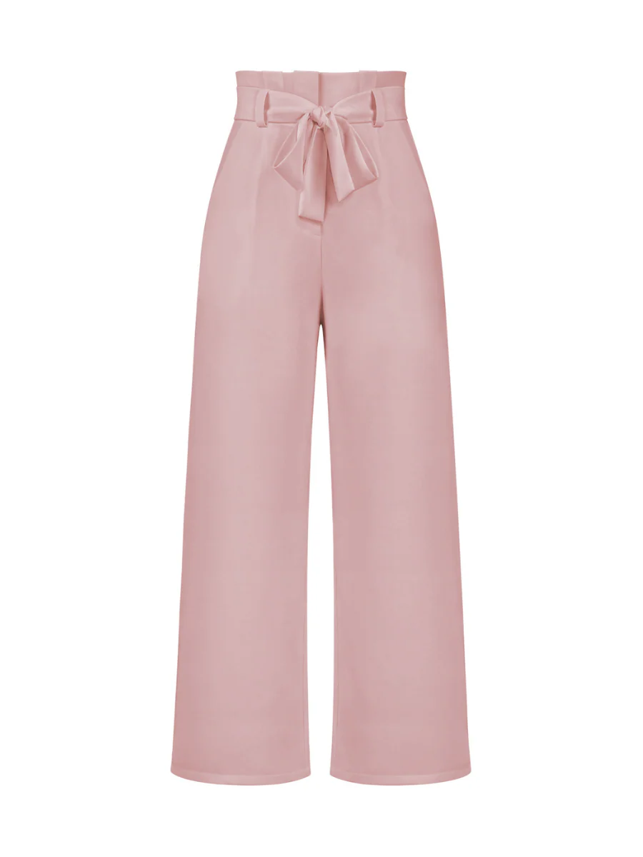 Iconic High Rise Pocketed Trouser Pants - Pink - Image 8