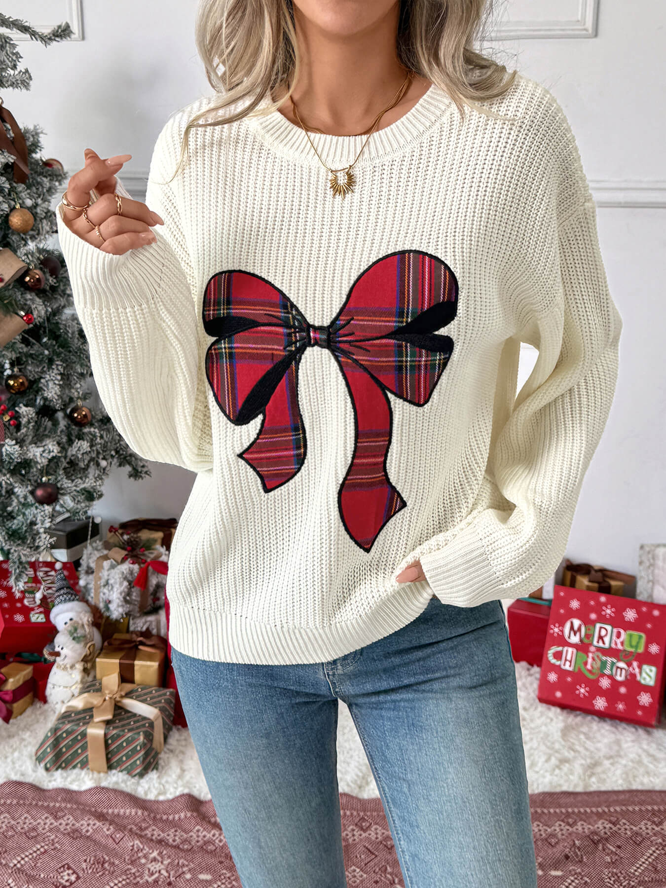 Imena Christmas Bow Sweater - Image 3
