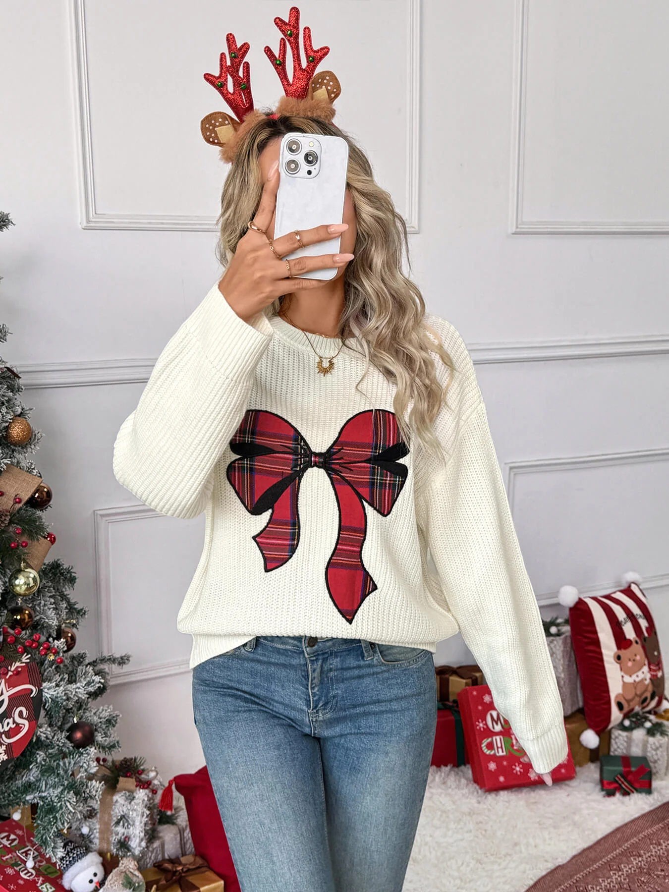 Imena Christmas Bow Sweater - Image 4