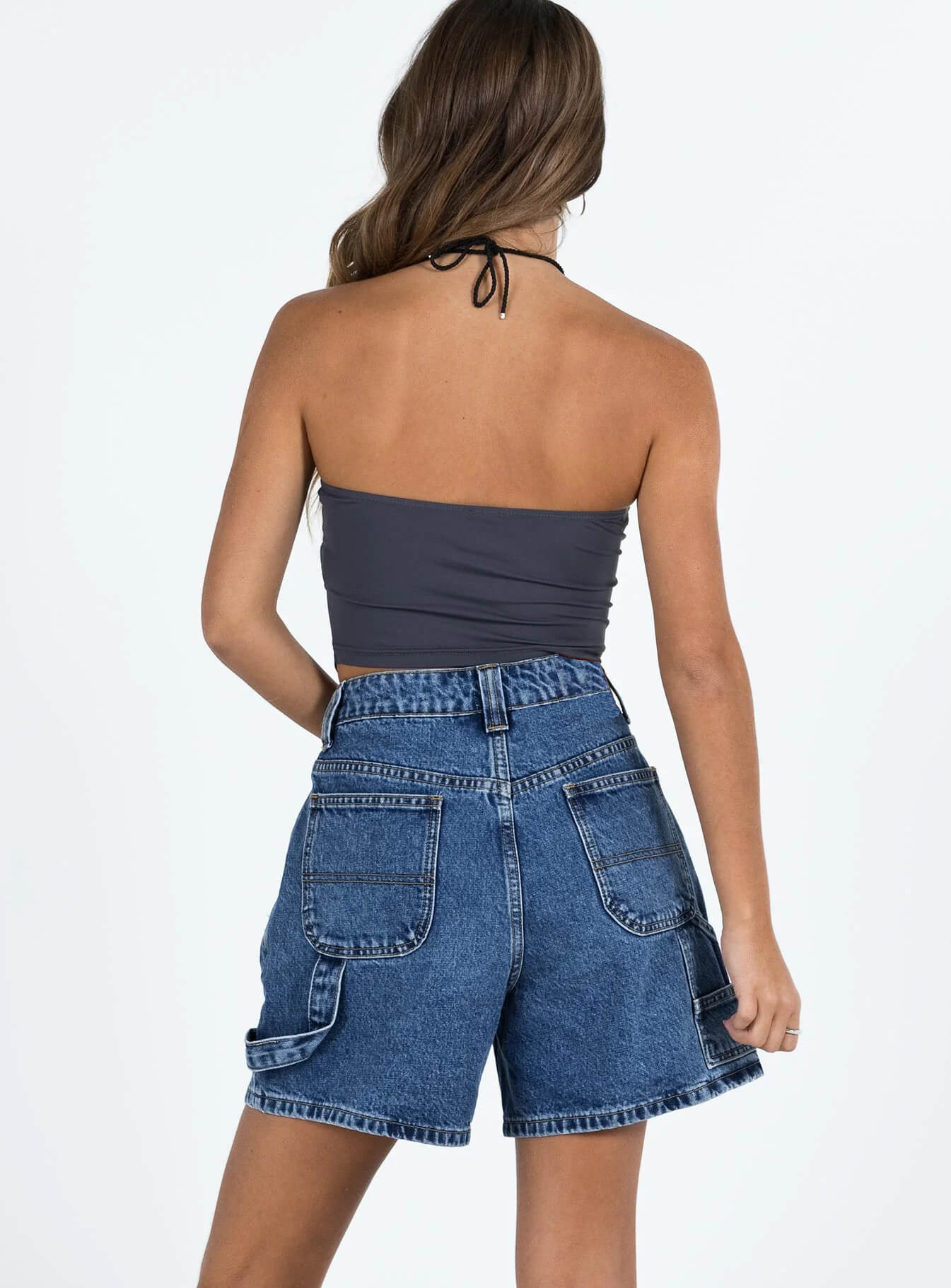 Indio Denim Dad Shorts - blue - Image 4