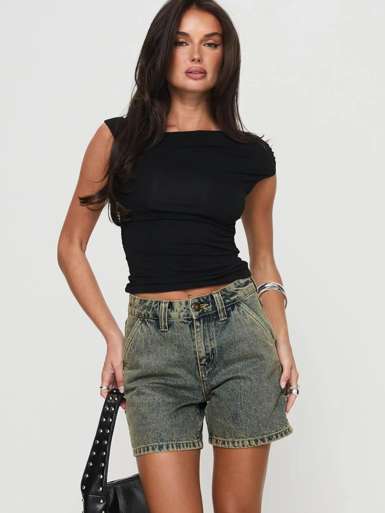 Indio Denim Dad Shorts - dark - Image 8