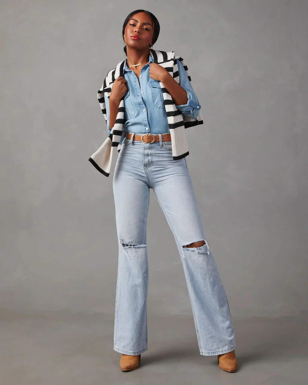 Industry Cargo Denim Shirt - Light Blue - Image 4