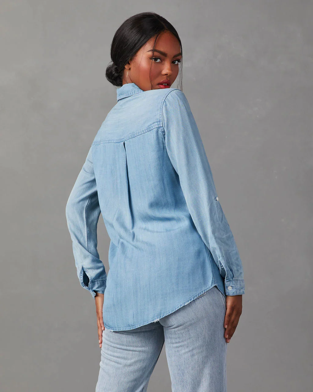 Industry Cargo Denim Shirt - Light Blue - Image 6
