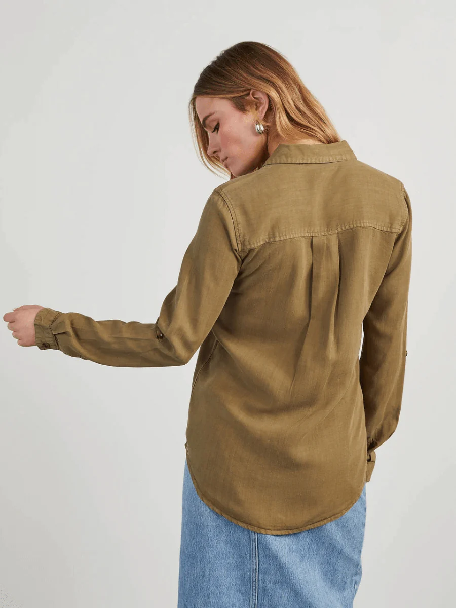 Industry Cargo Denim Shirt - Olive - Image 4