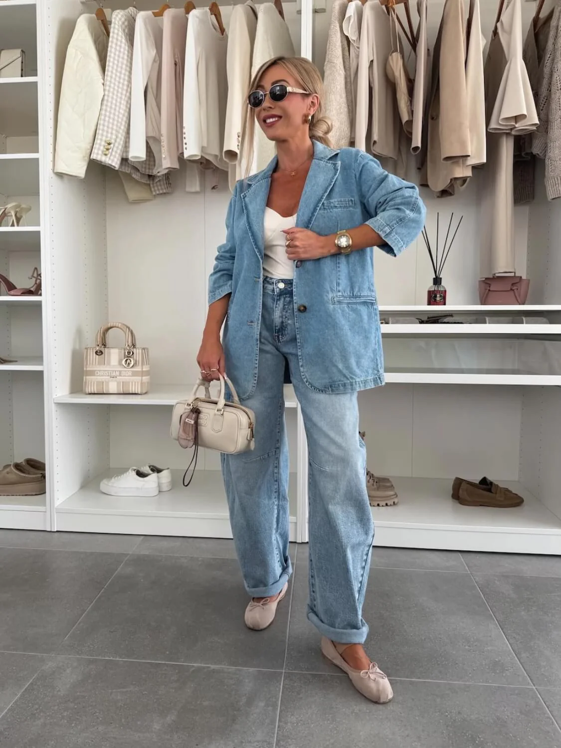 Influencer Oversized Denim Blazer - Denim Blue - Image 3