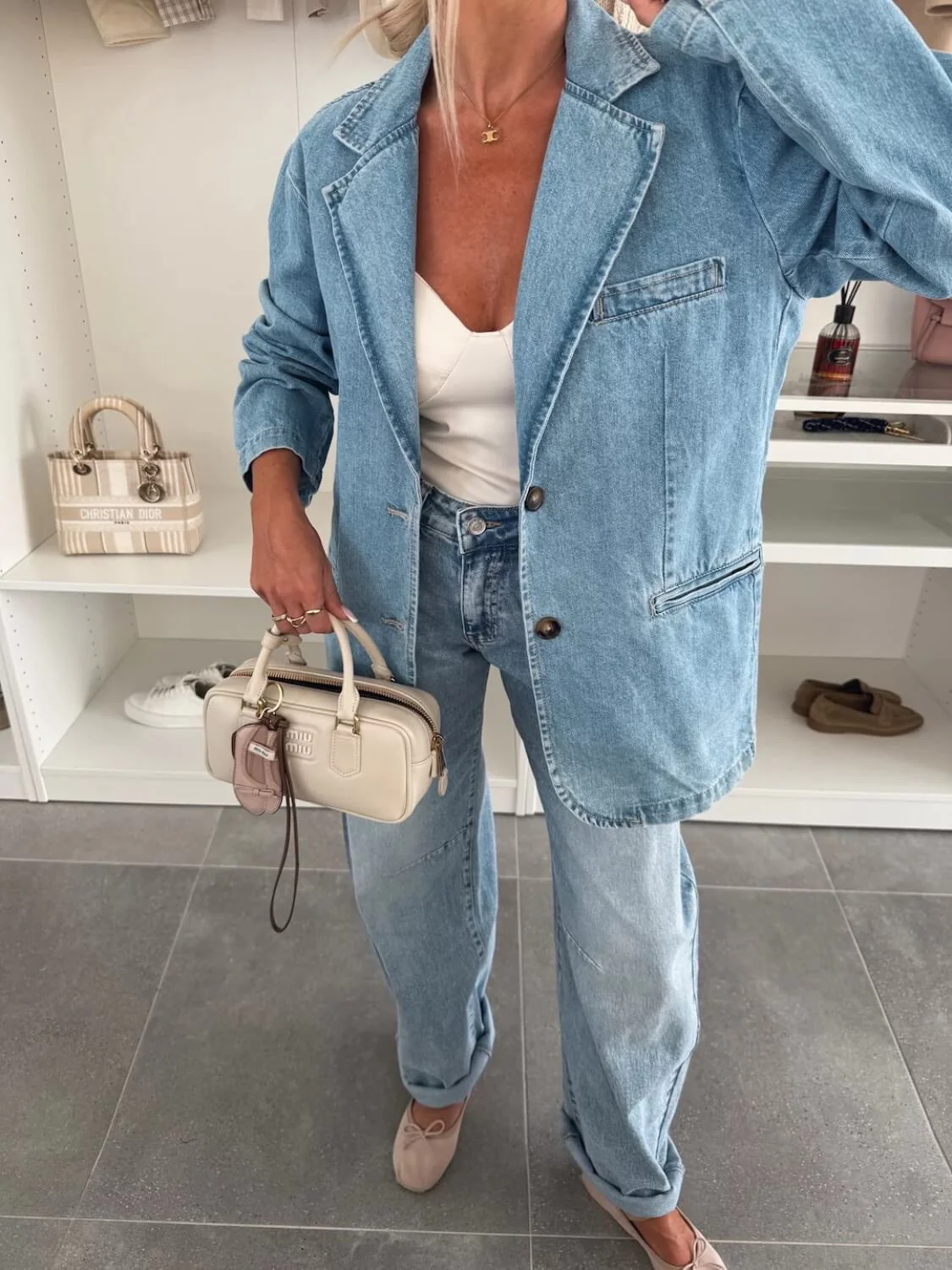 Influencer Oversized Denim Blazer - Denim Blue - Image 5