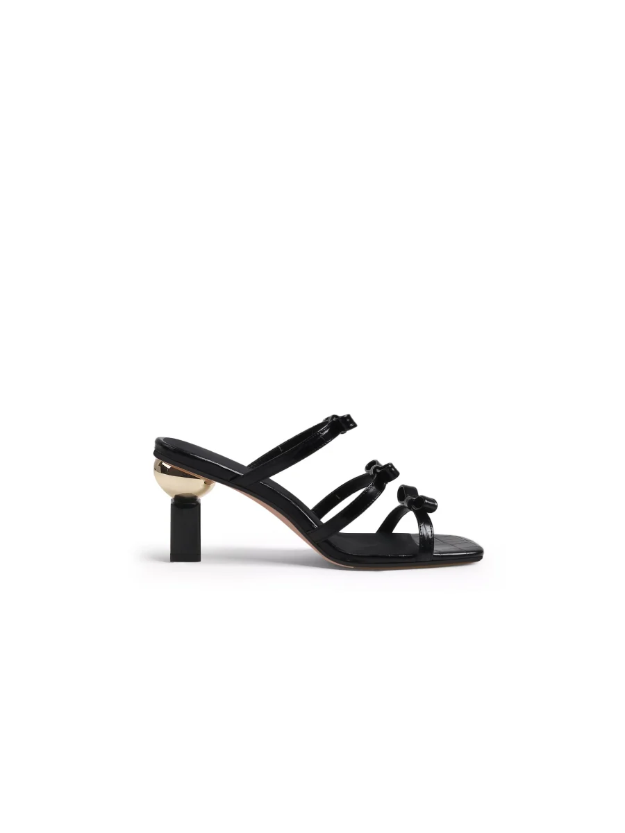 JadyRose | Isora Triple Bow Strap Heel Pump - Black - Image 3