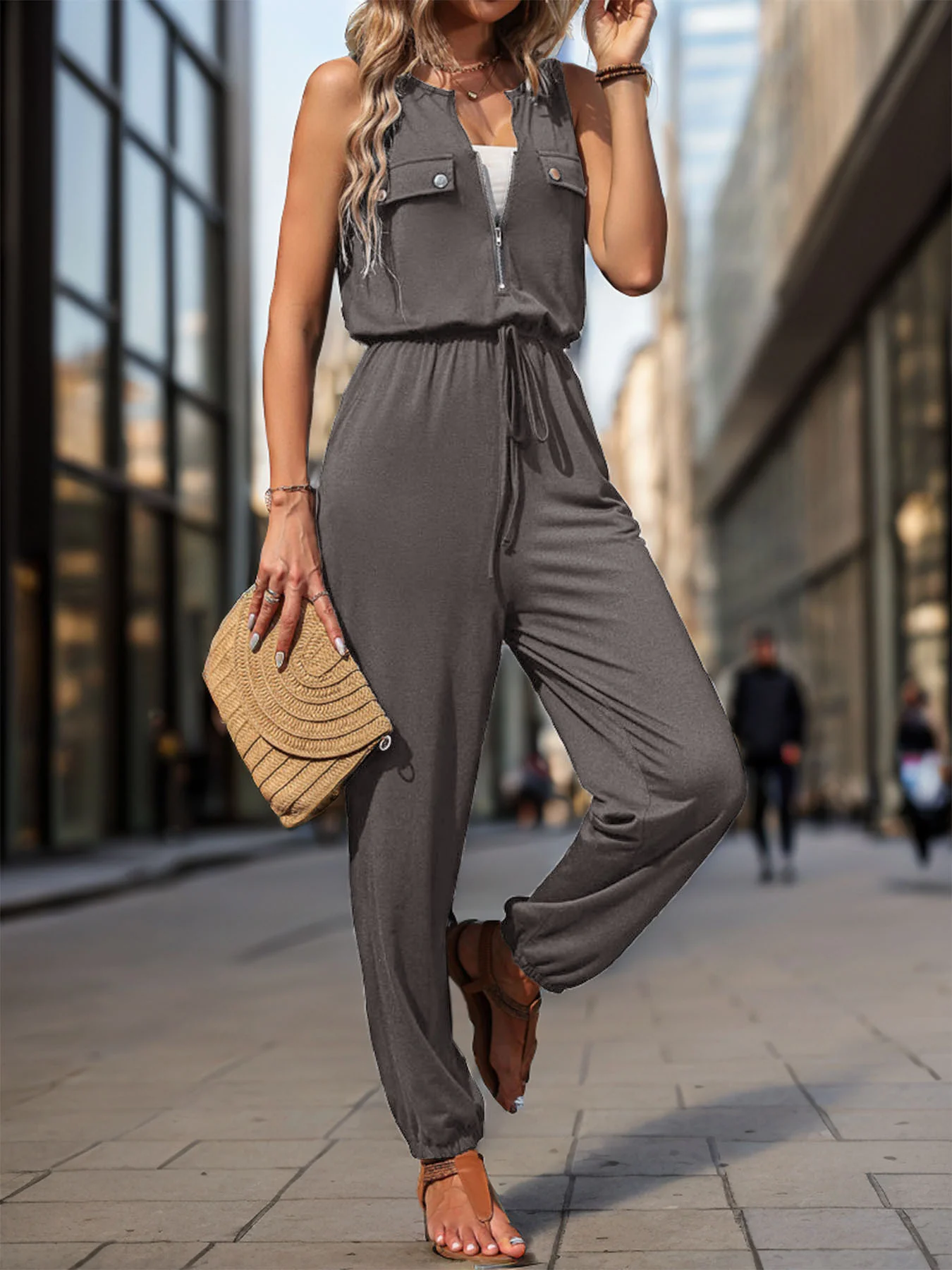 Izzie Pocketed Cargo Jumpsuit - Image 2