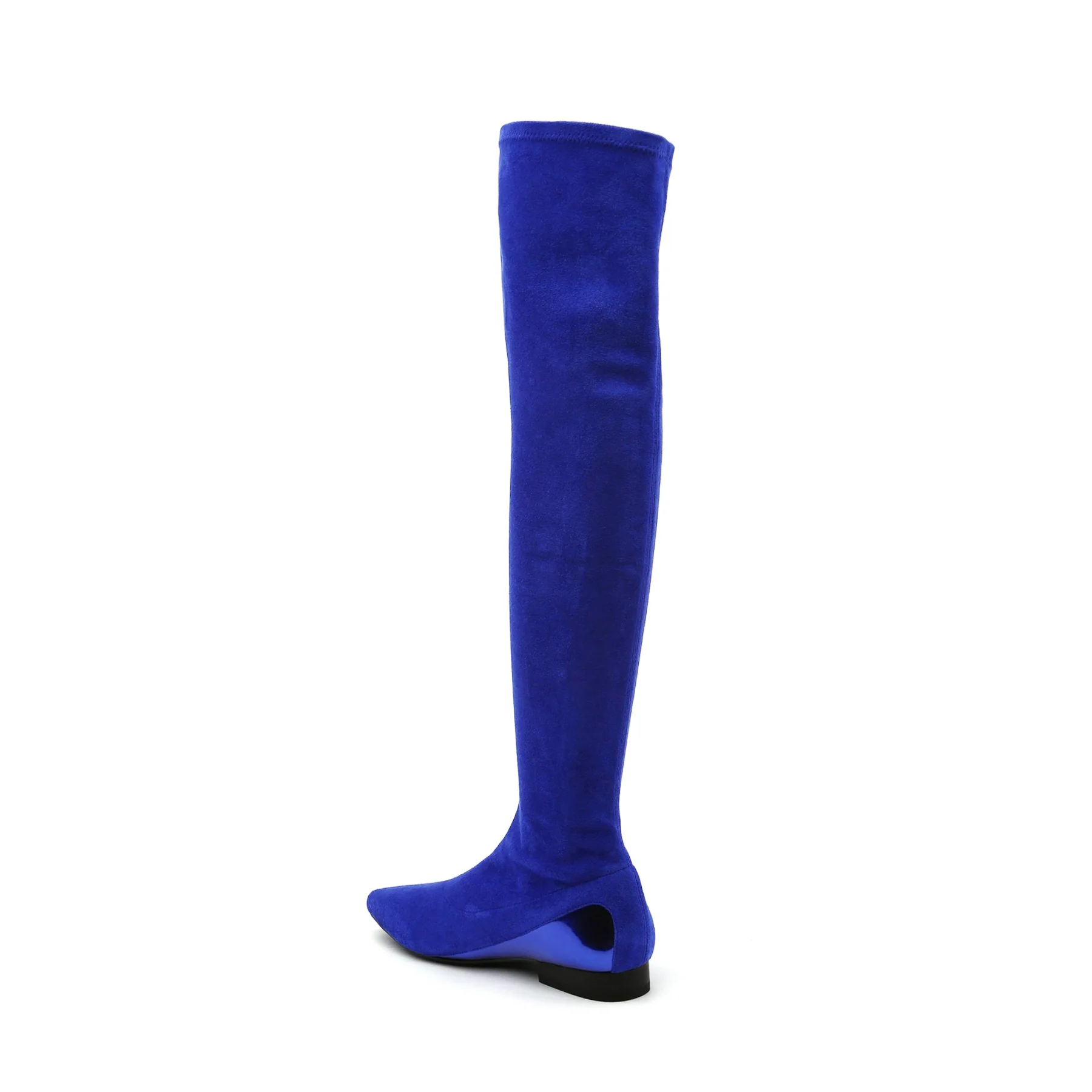 JADY ROSE | BLACK OVER KNEE KNIT SHAFT BOOT SAPPHIRE BLUE - Image 5