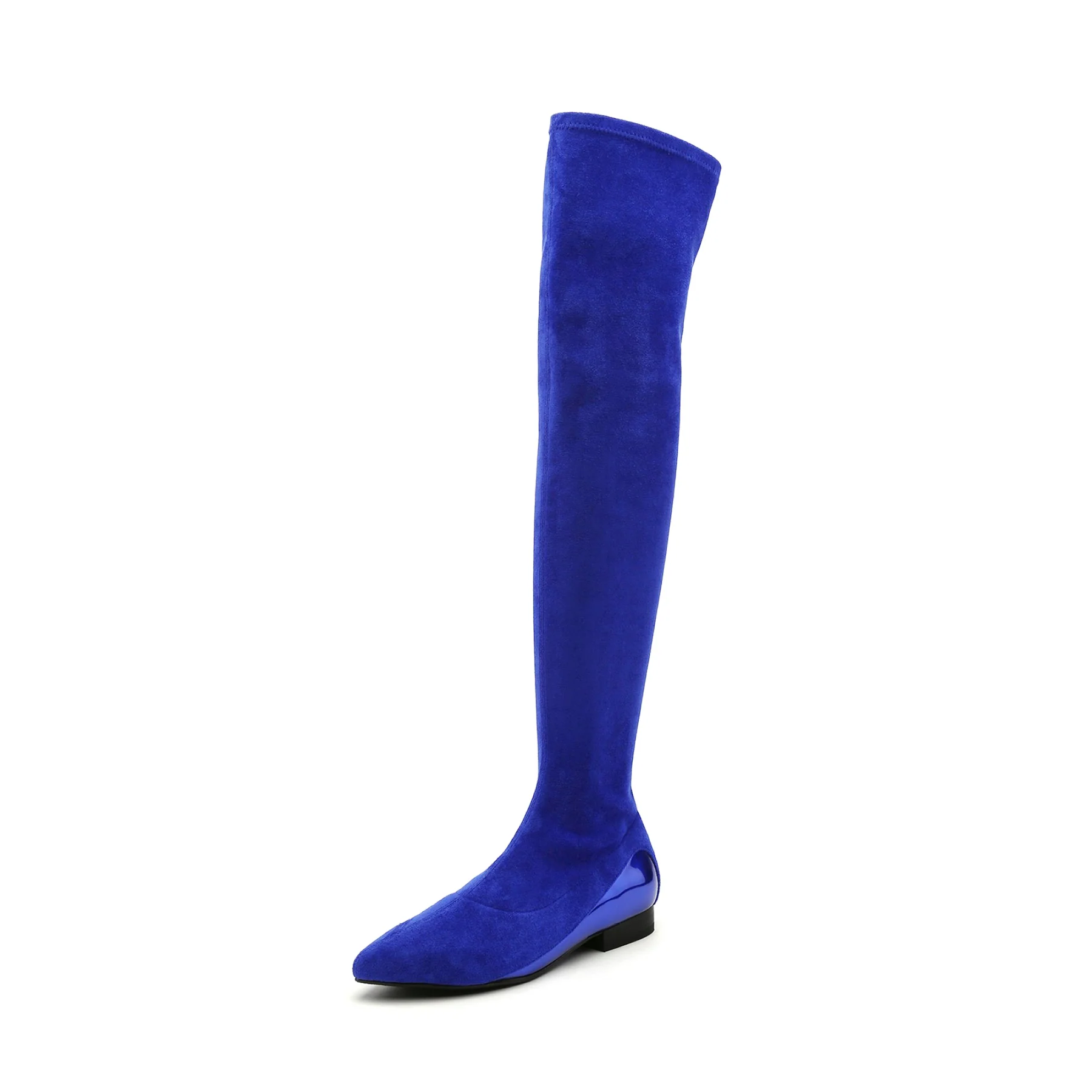 JADY ROSE | BLACK OVER KNEE KNIT SHAFT BOOT SAPPHIRE BLUE - Image 6