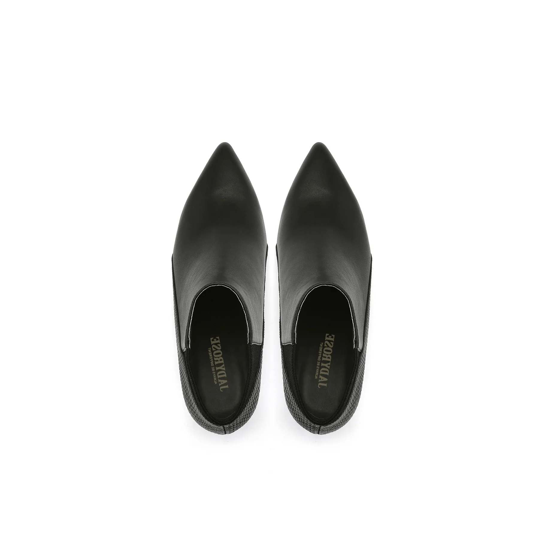 JADY ROSE | GEOMETRY-HEEL LEATHER ANKLE BOOT - Black - Image 6