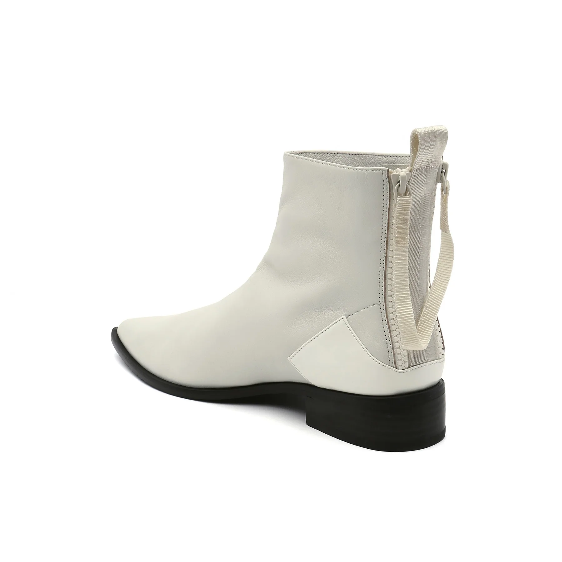 JADY ROSE | IVORY BACK-ZIP LEATHER ANKLE BOOT - Image 4