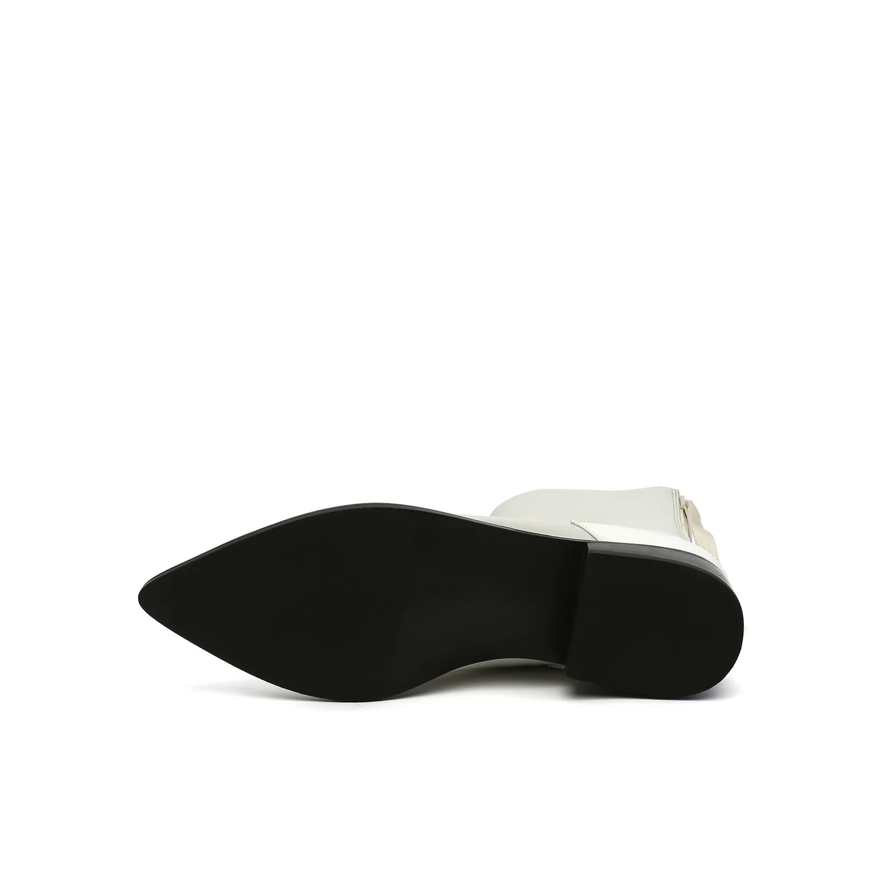 JADY ROSE | IVORY BACK-ZIP LEATHER ANKLE BOOT - Image 6